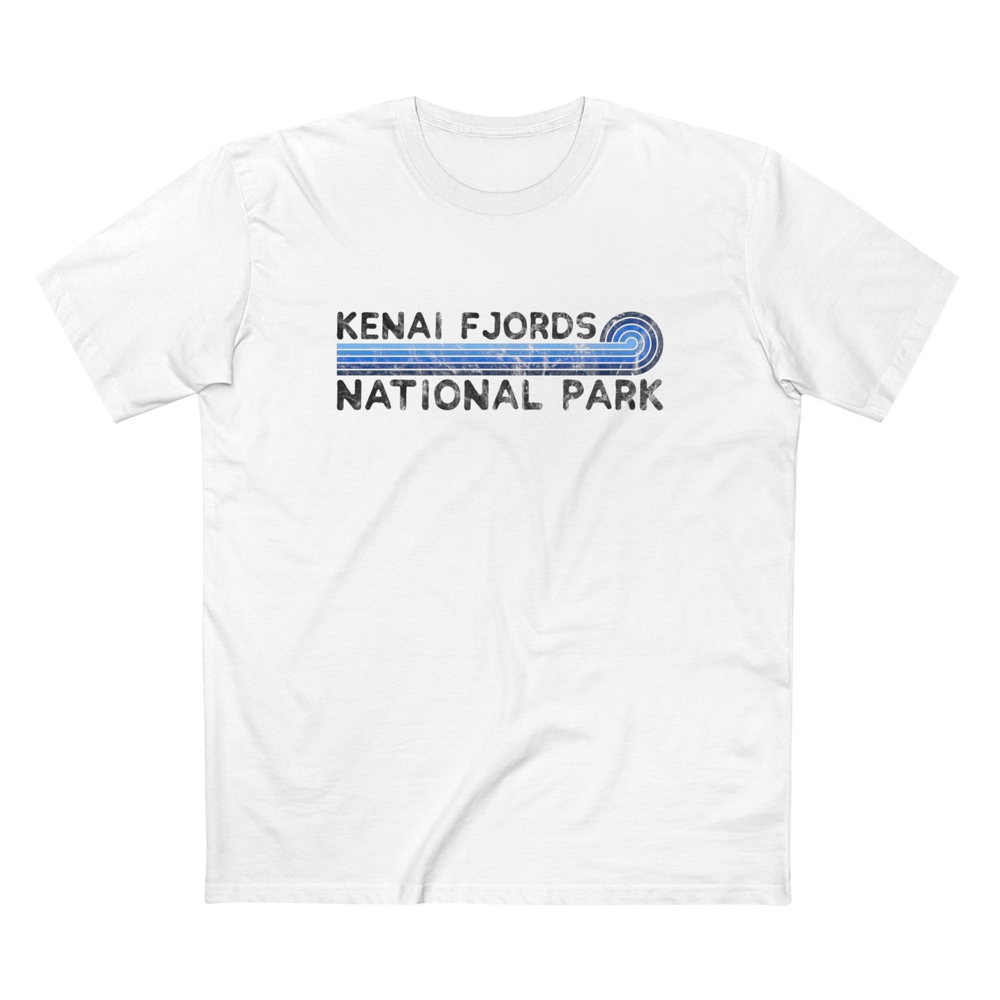 Kenai Fjords National Park T-Shirt - Blue Vintage Stretched Sunrise