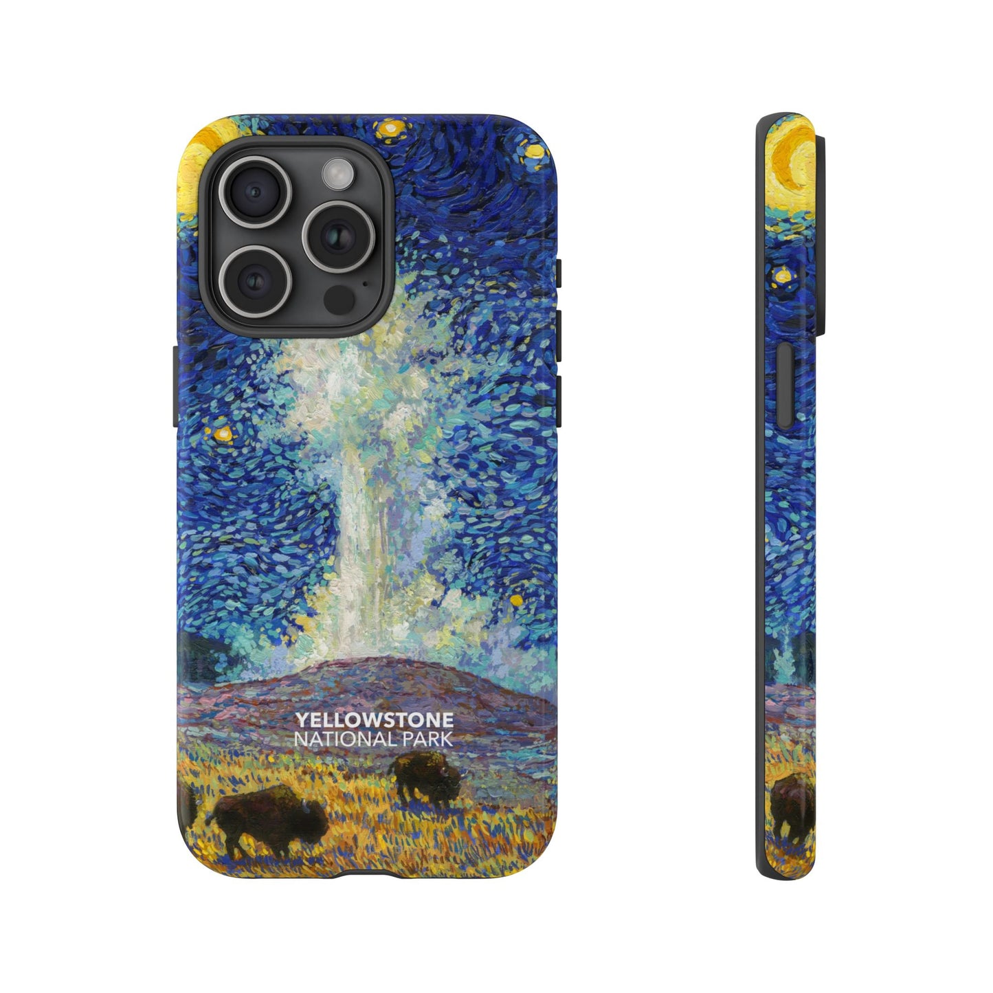 Yellowstone National Park Phone Case - Old Faithful Starry Night