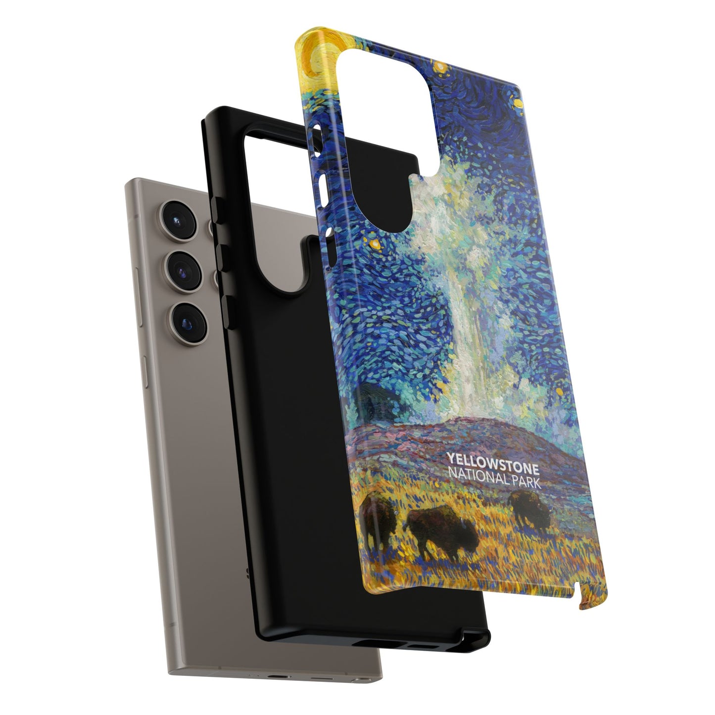 Yellowstone National Park Phone Case - Old Faithful Starry Night