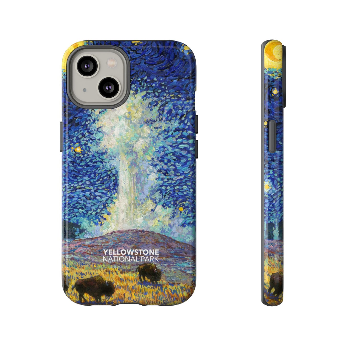 Yellowstone National Park Phone Case - Old Faithful Starry Night