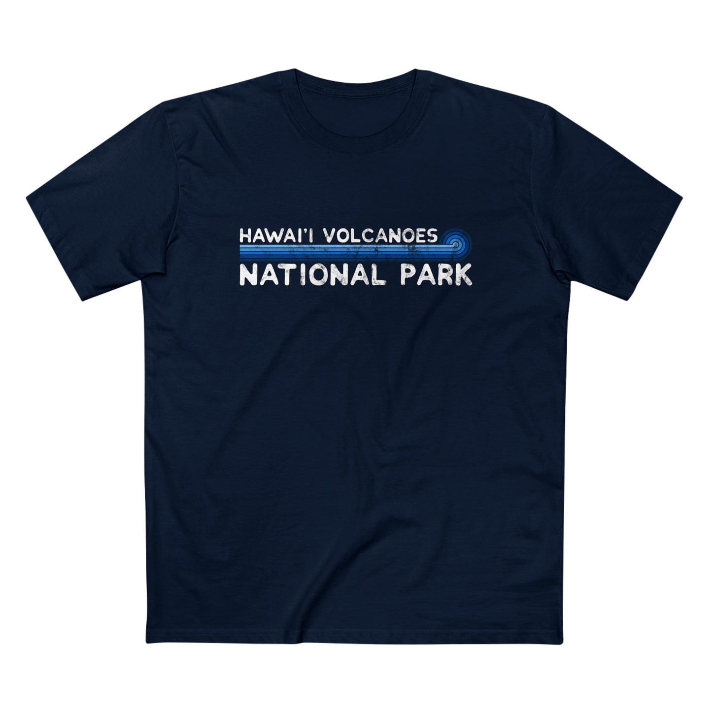 Hawaii Volcanoes National Park T-Shirt - Blue Vintage Stretched Sunrise