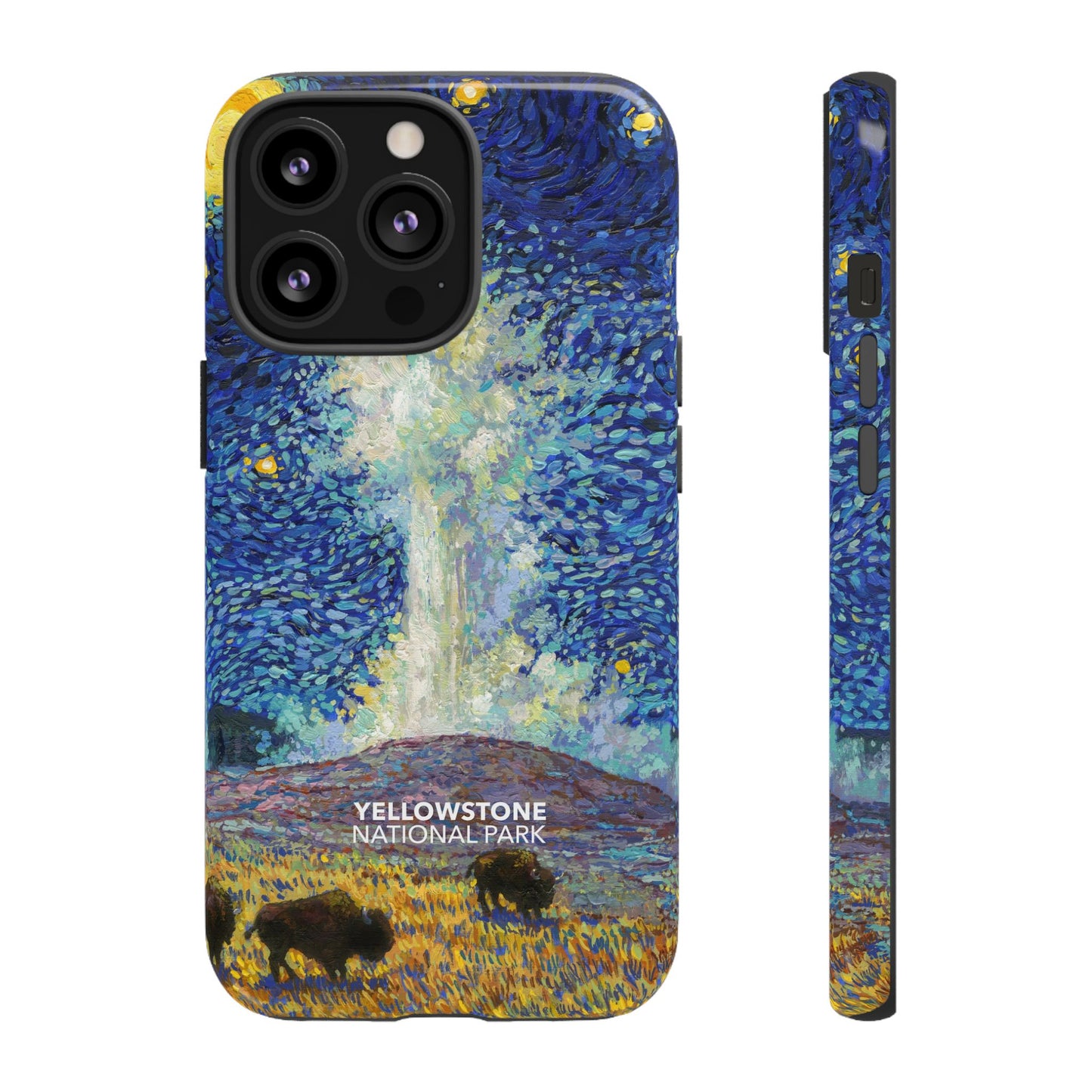 Yellowstone National Park Phone Case - Old Faithful Starry Night