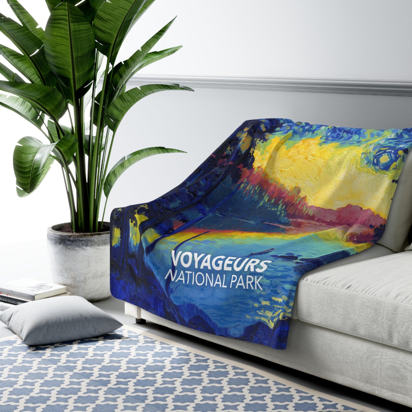 Voyageurs National Park Sherpa Blanket - The Starry Night