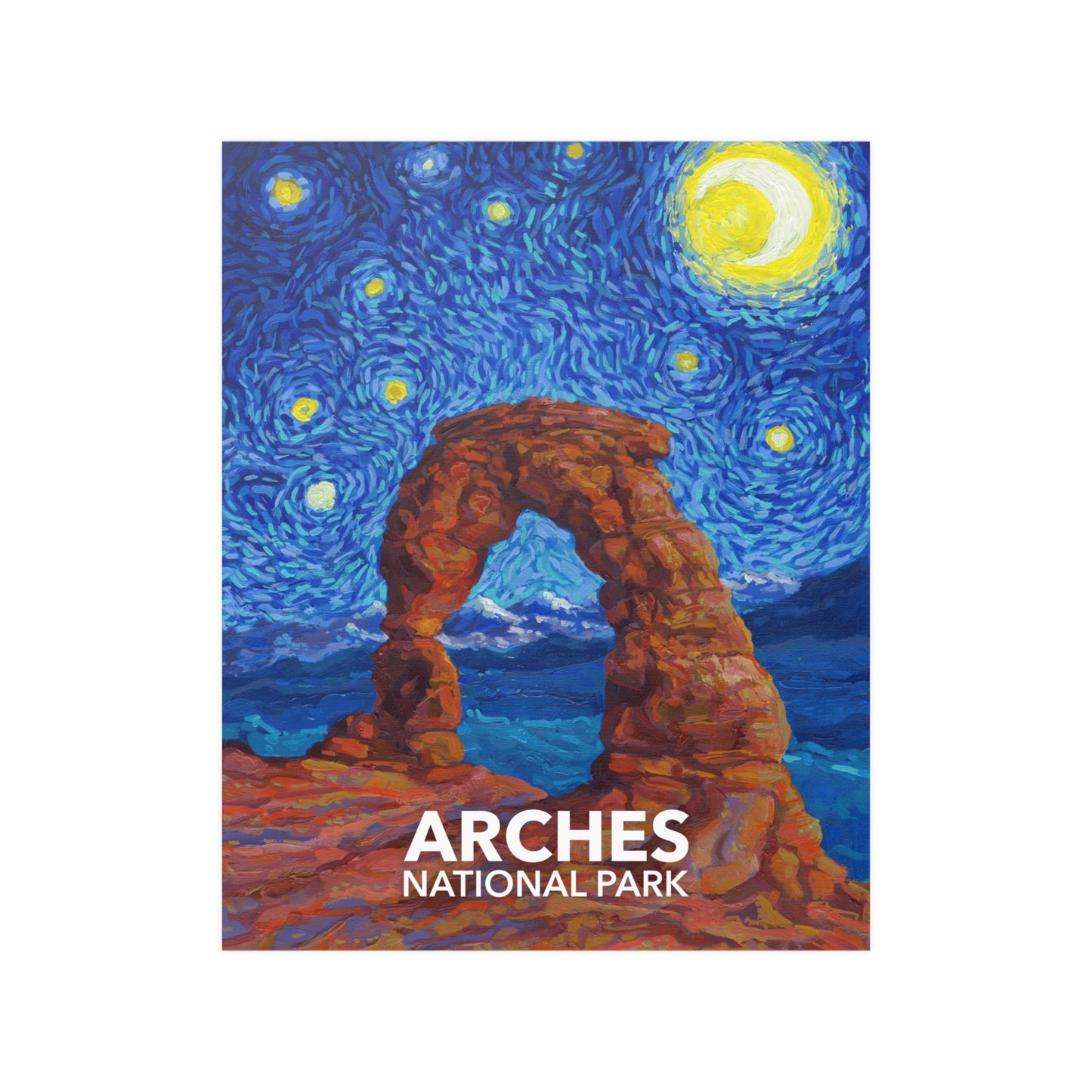 Arches National Park Poster - Starry Night