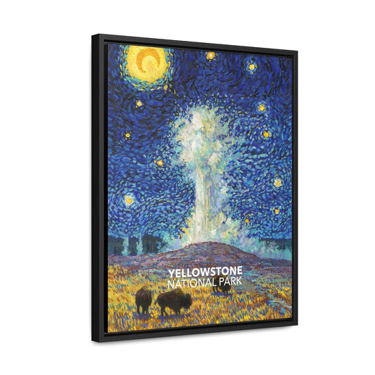 Yellowstone National Park Framed Canvas - The Starry Night