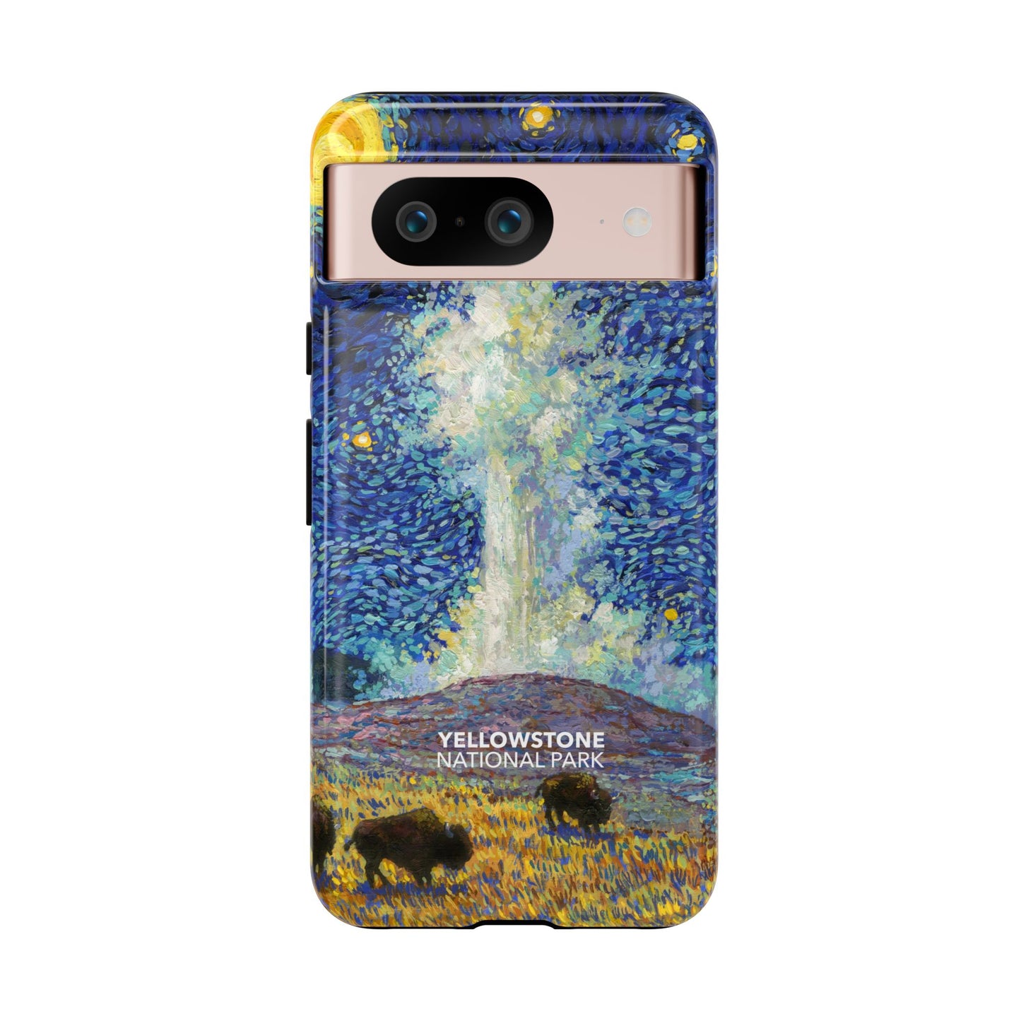 Yellowstone National Park Phone Case - Old Faithful Starry Night