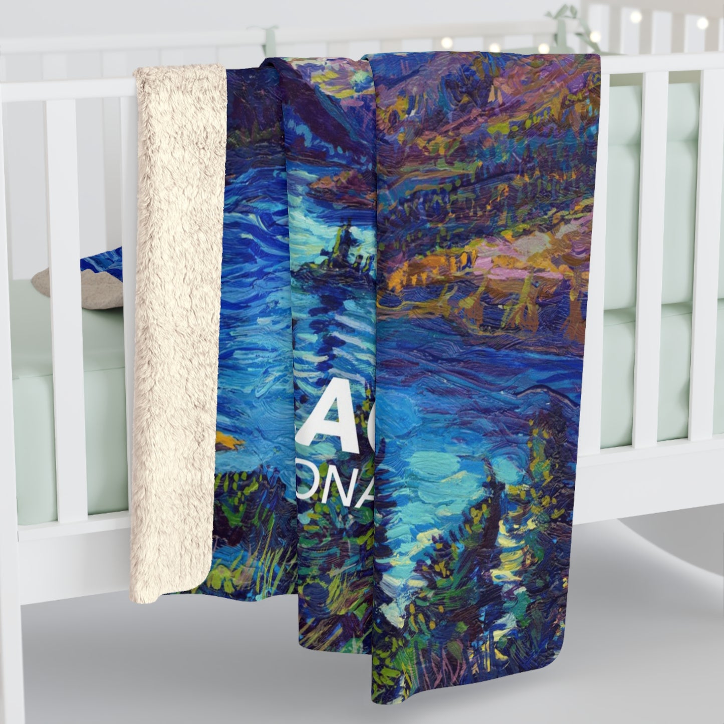 Glacier National Park Sherpa Blanket - The Starry Night