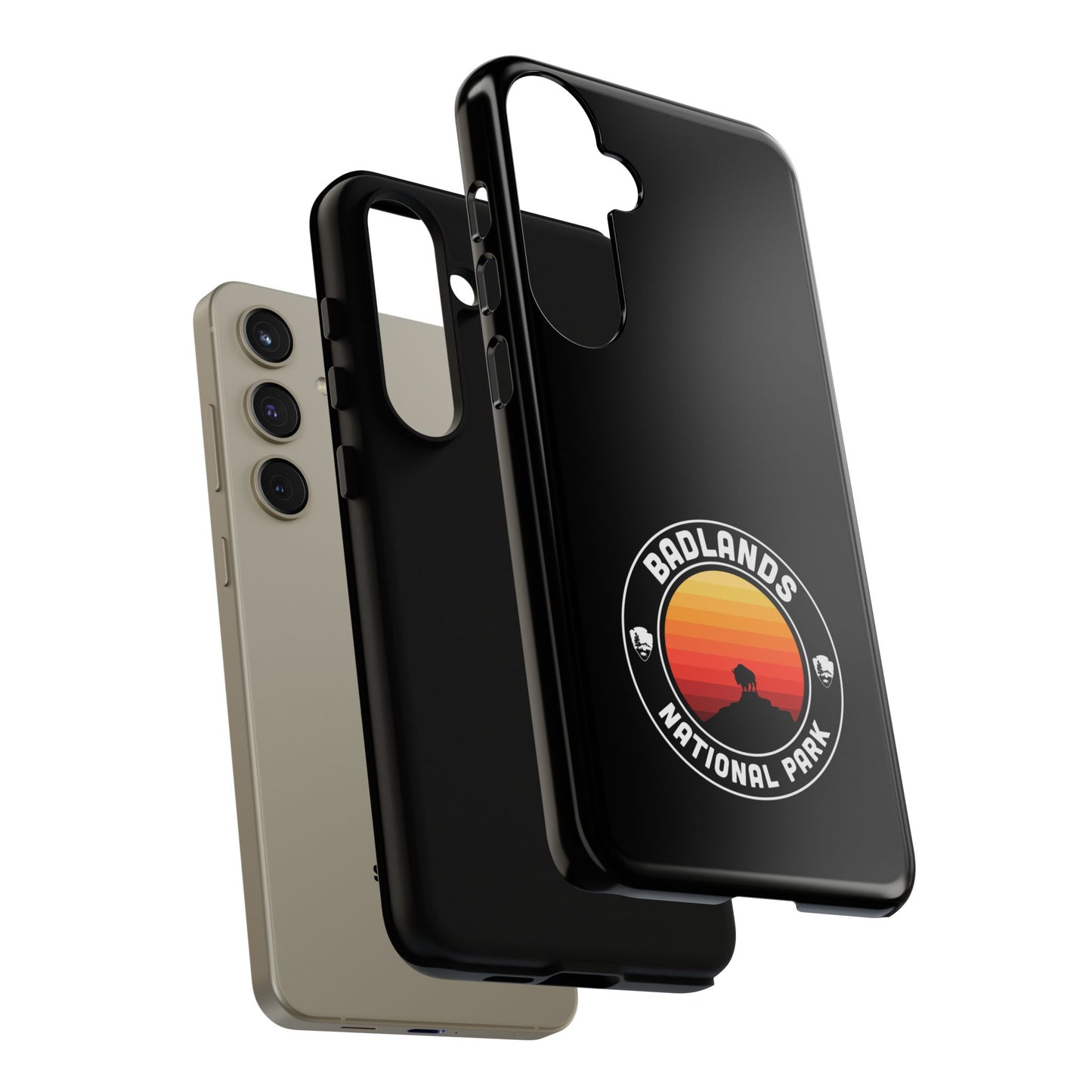 Badlands National Park Phone Case - Round Emblem Design