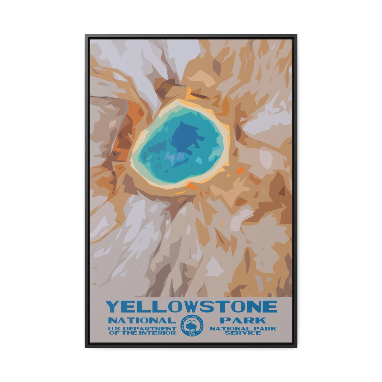 Yellowstone National Park Framed Canvas - WPA Poster