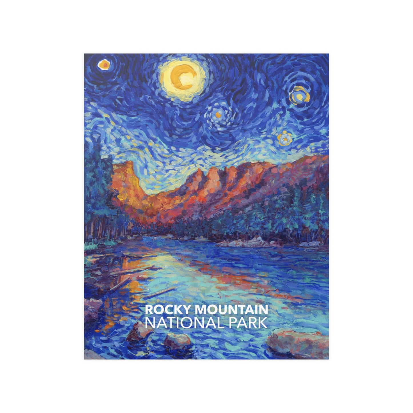 Rocky Mountain National Park Poster - Starry Night