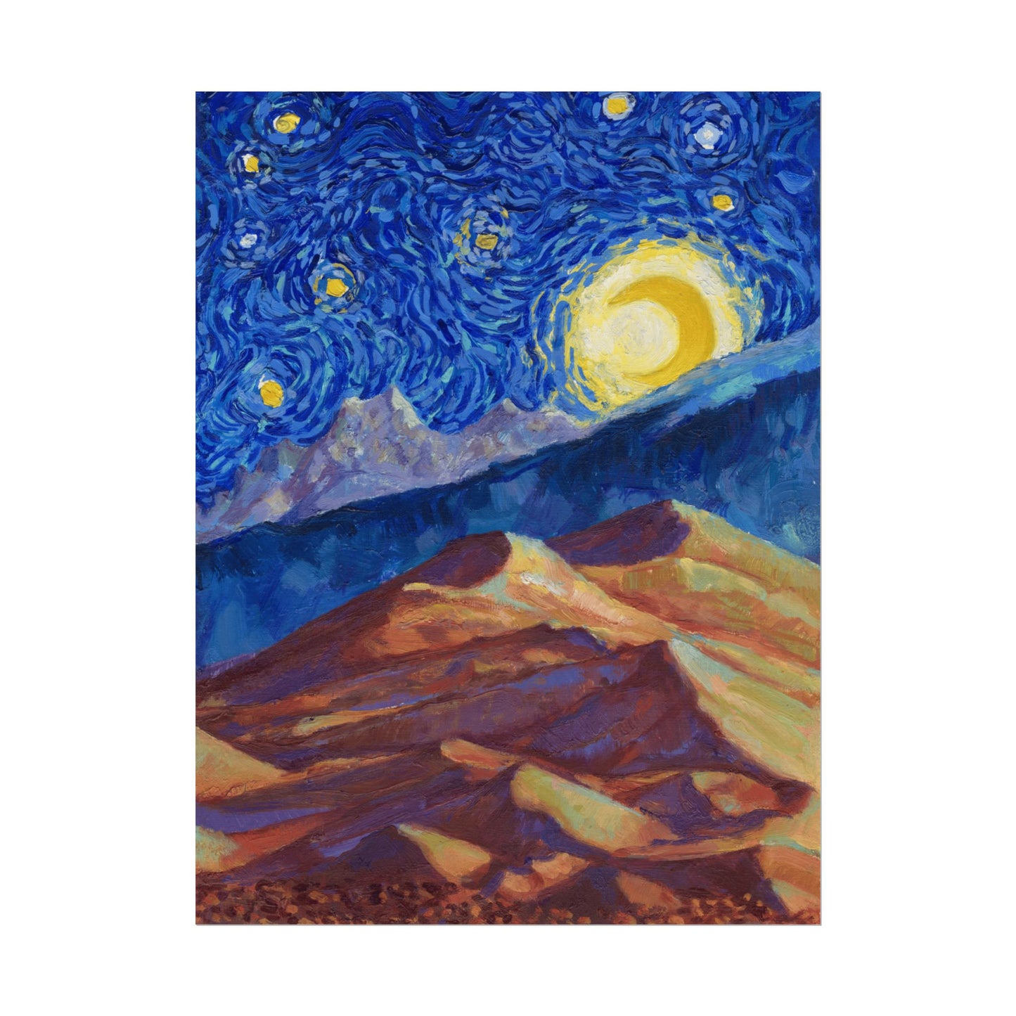 Great Sand Dunes National Park Starry Night Poster - Premium Textured Paper