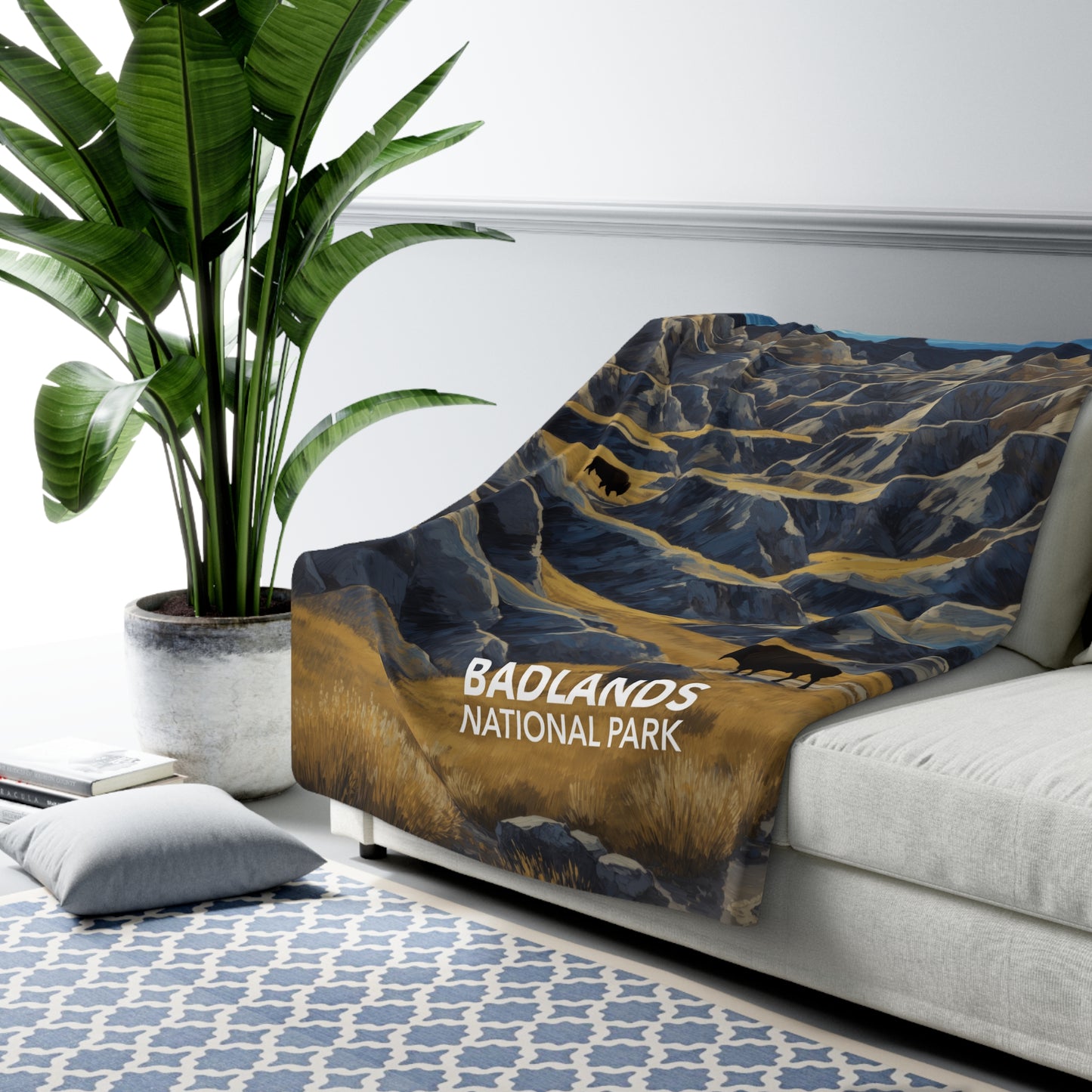 Badlands National Park Sherpa Blanket - The Starry Night