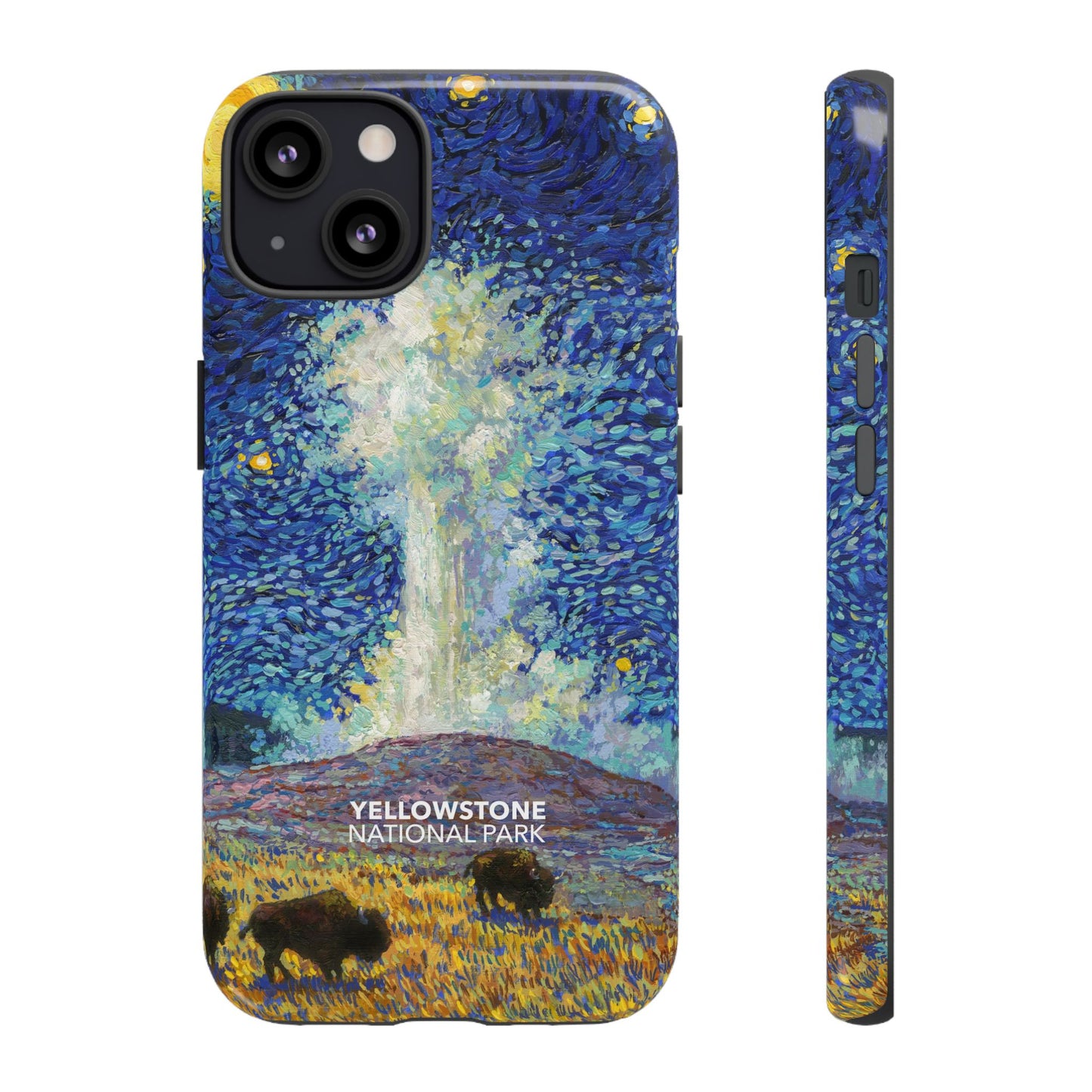 Yellowstone National Park Phone Case - Old Faithful Starry Night