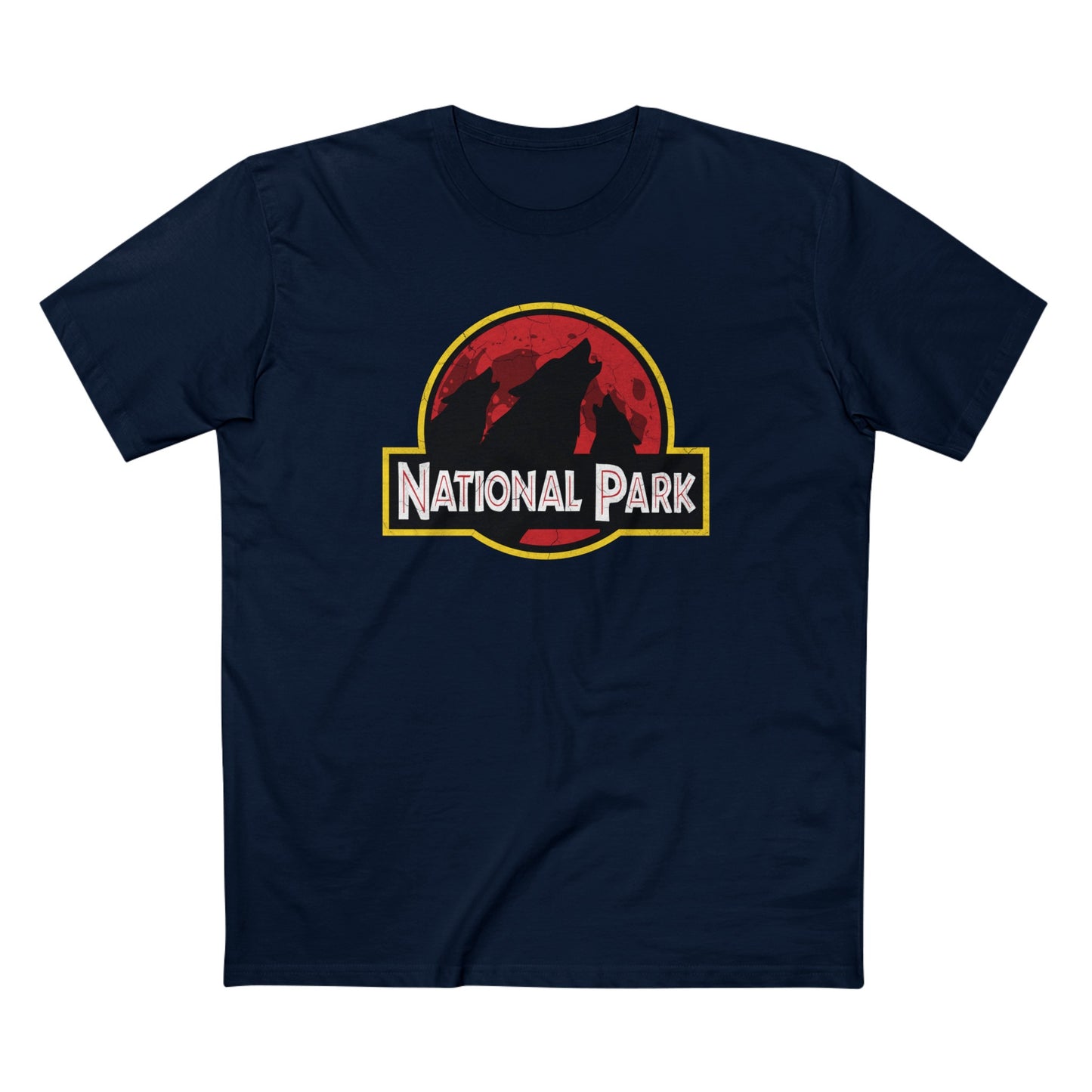 3 Wolf National Park T-Shirt - Parody Logo