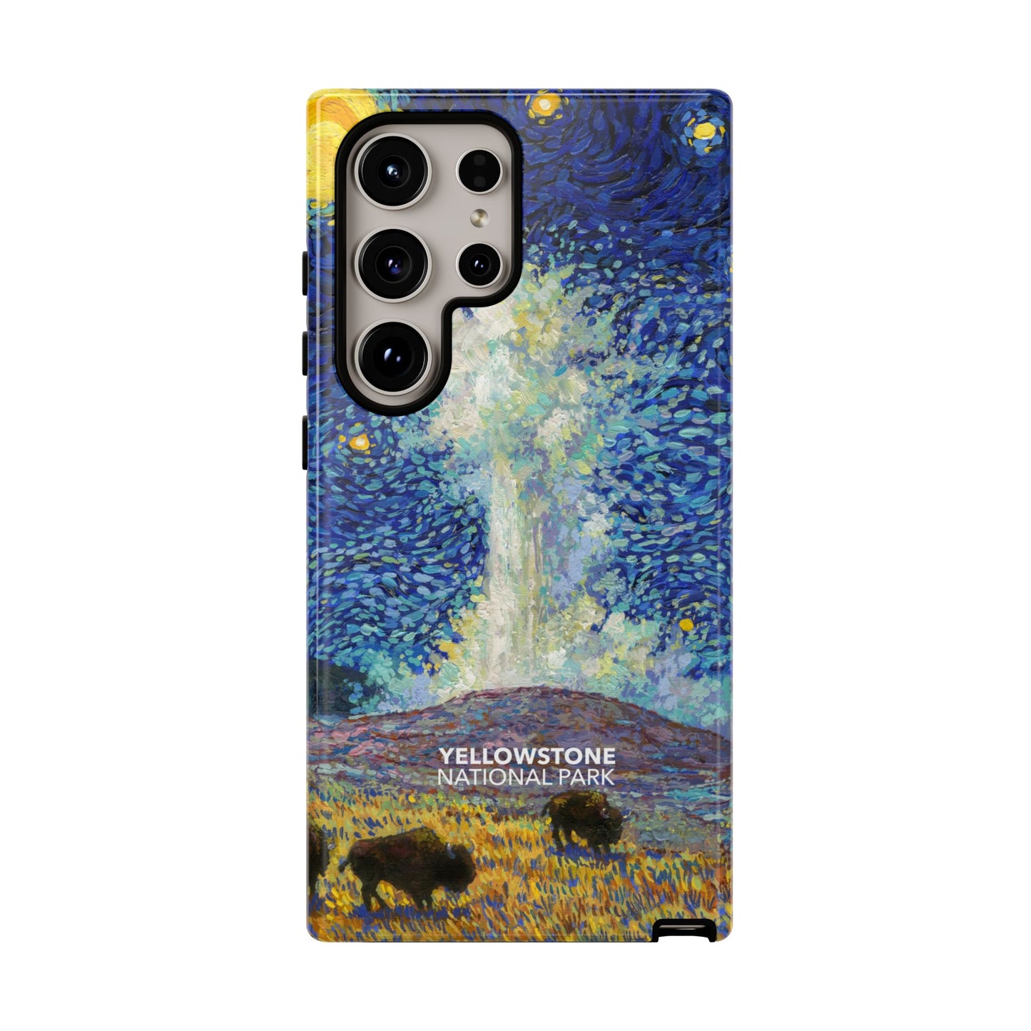 Yellowstone National Park Phone Case - Old Faithful Starry Night