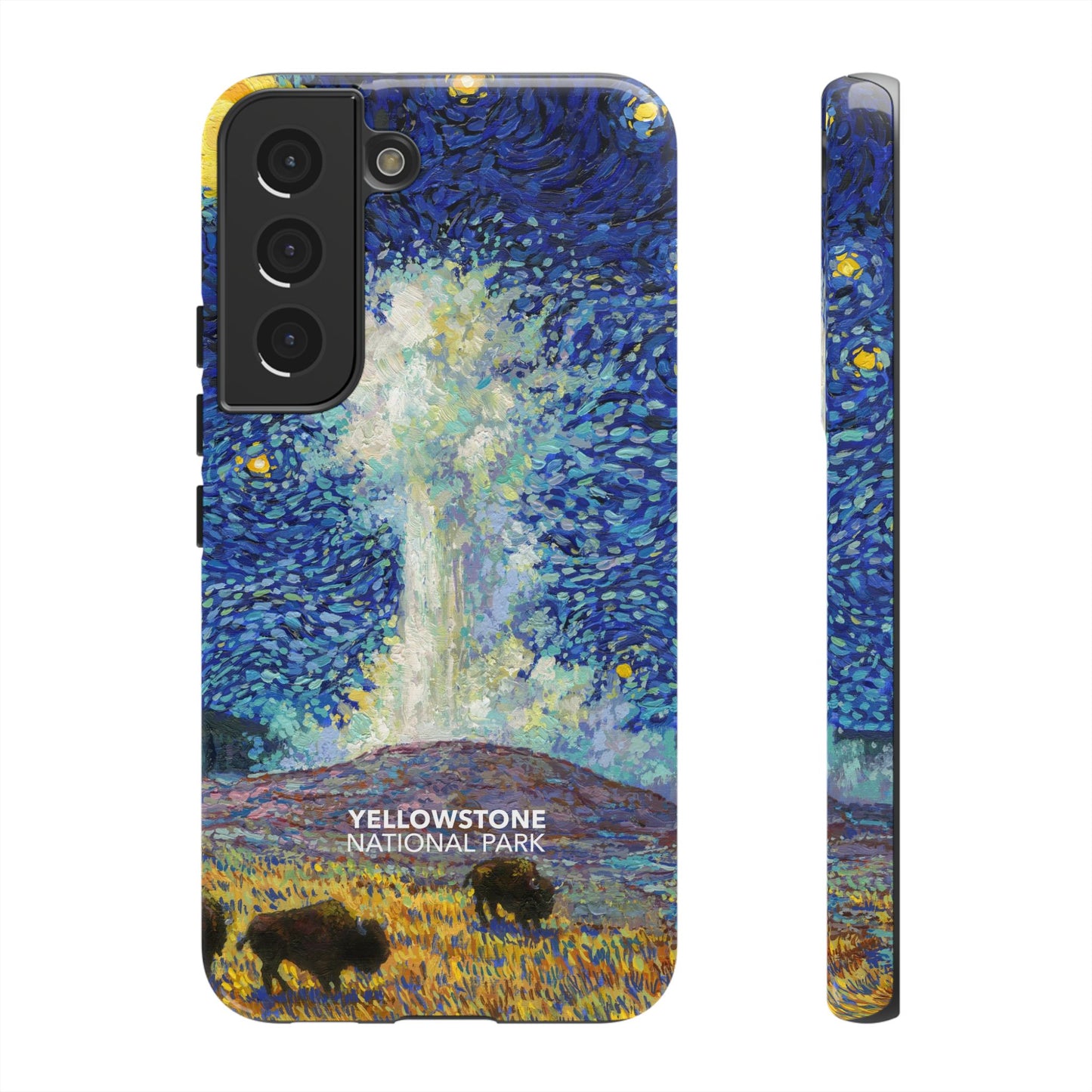 Yellowstone National Park Phone Case - Old Faithful Starry Night