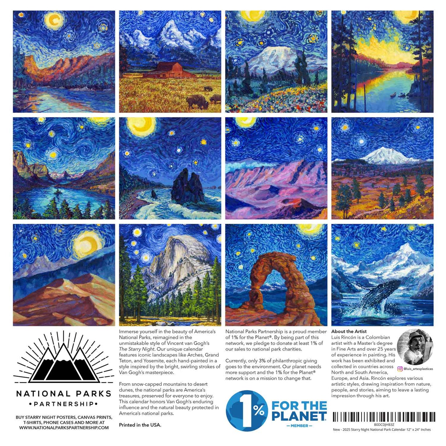 PREORDER SHIPS SEP/OCT - 2025 Starry Night National Park Calendar