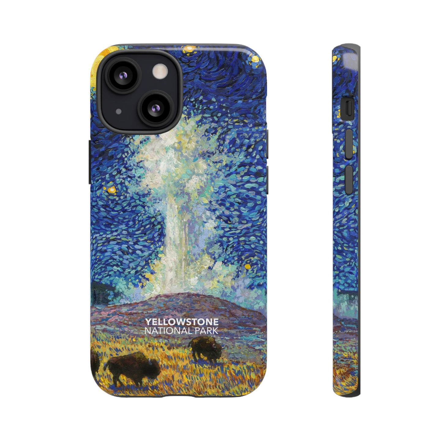 Yellowstone National Park Phone Case - Old Faithful Starry Night