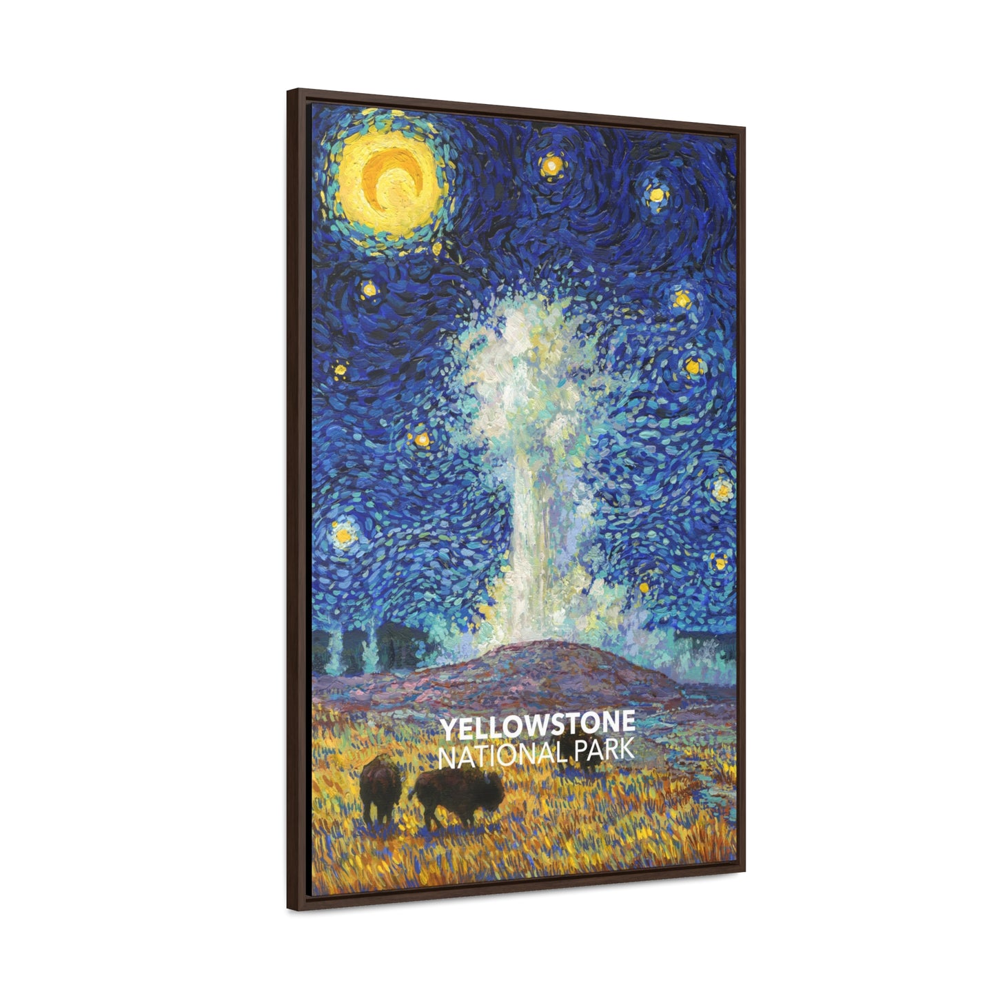 Yellowstone National Park Framed Canvas - The Starry Night