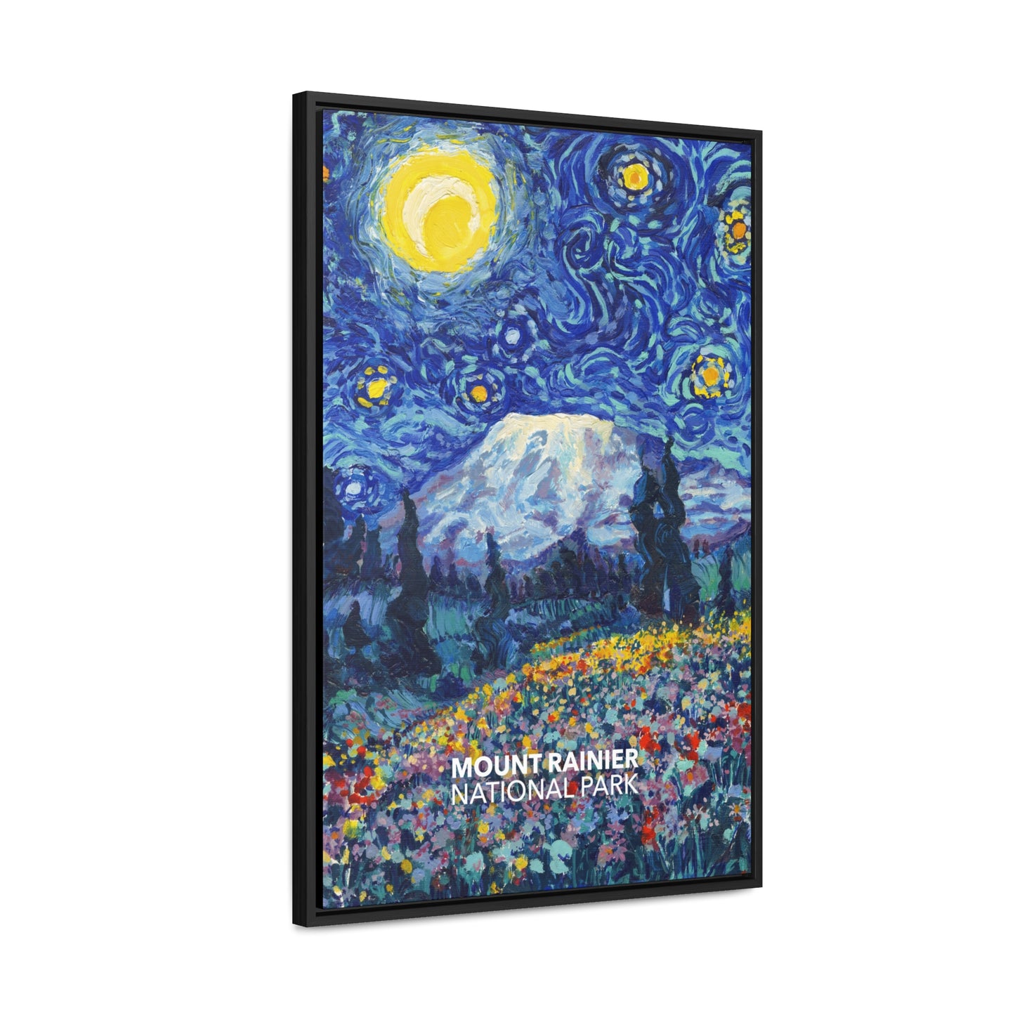 Mount Rainier National Park Framed Canvas - The Starry Night