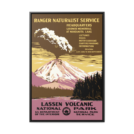 Lassen Volcanic National Park Framed Canvas - WPA Poster