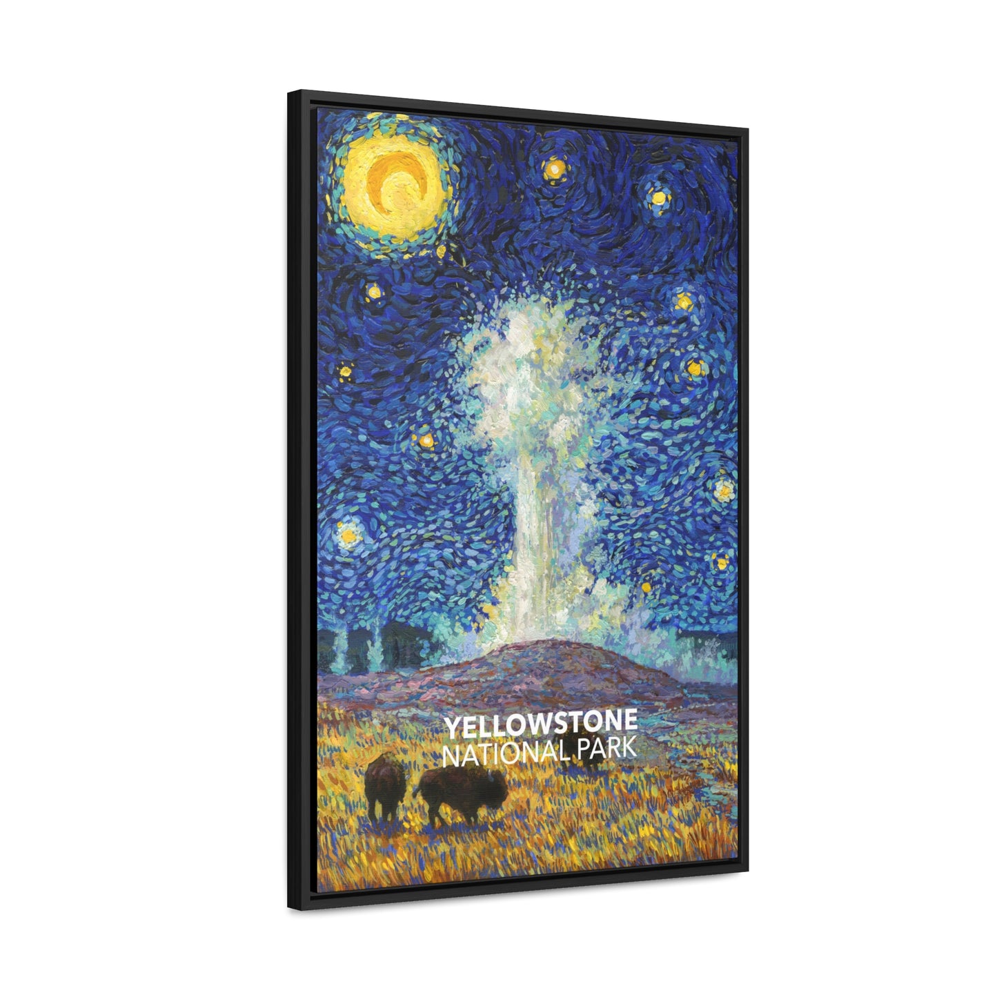 Yellowstone National Park Framed Canvas - The Starry Night