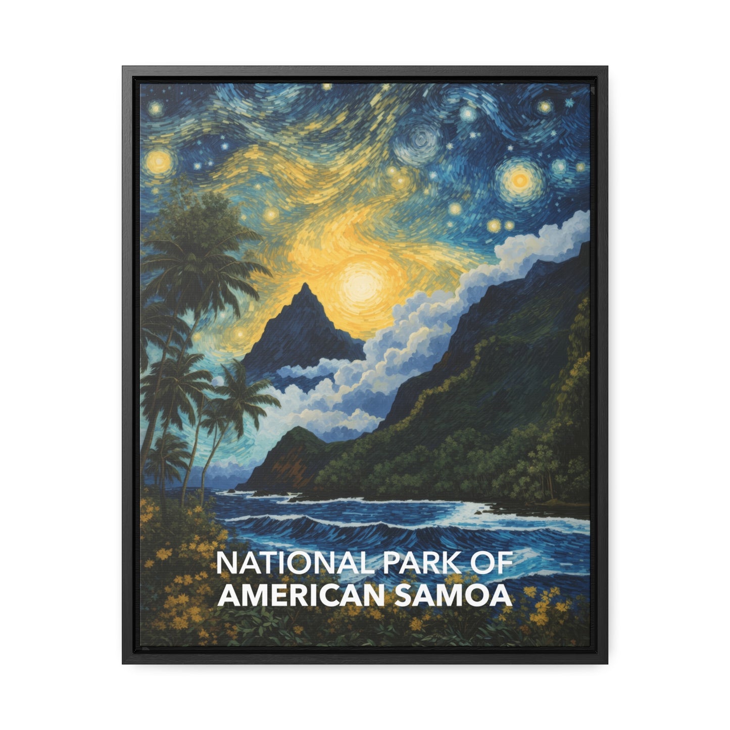 National Park of American Samoa Framed Canvas - The Starry Night