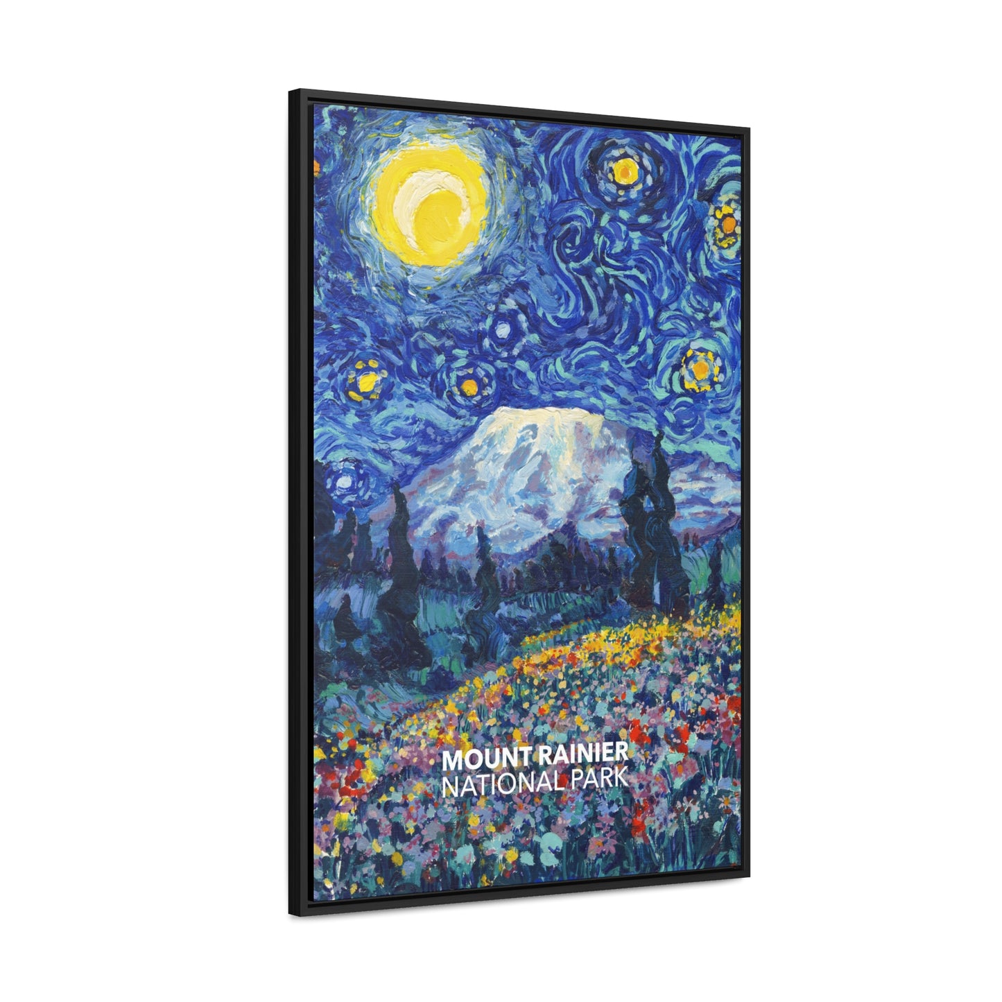 Mount Rainier National Park Framed Canvas - The Starry Night