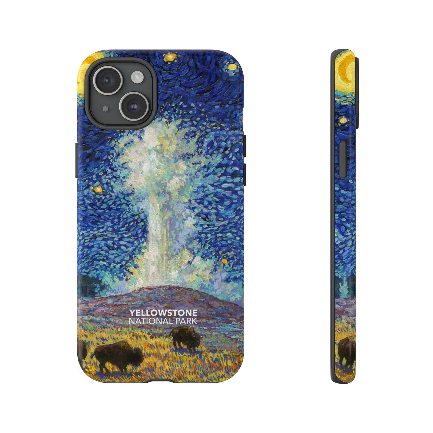 Yellowstone National Park Phone Case - Old Faithful Starry Night