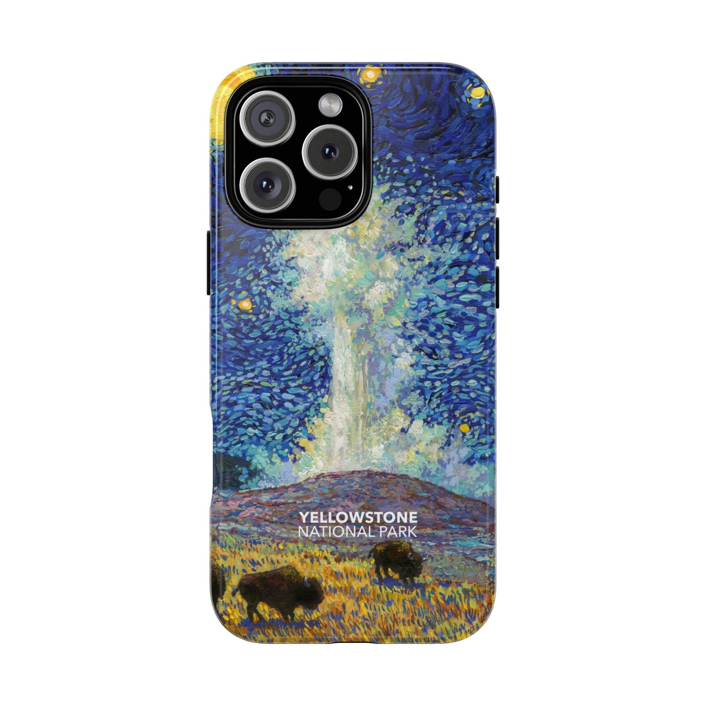 Yellowstone National Park Phone Case - Old Faithful Starry Night