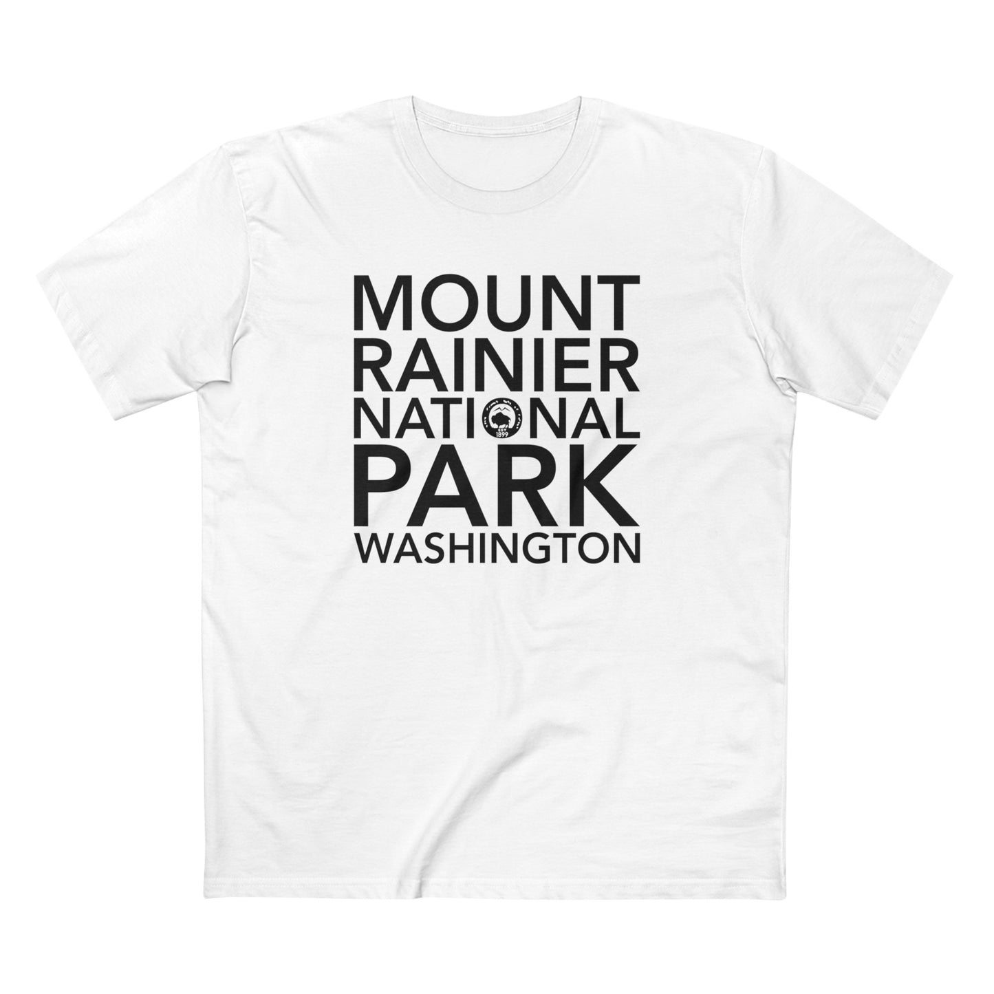 Mount Rainier National Park T-Shirt Block Text