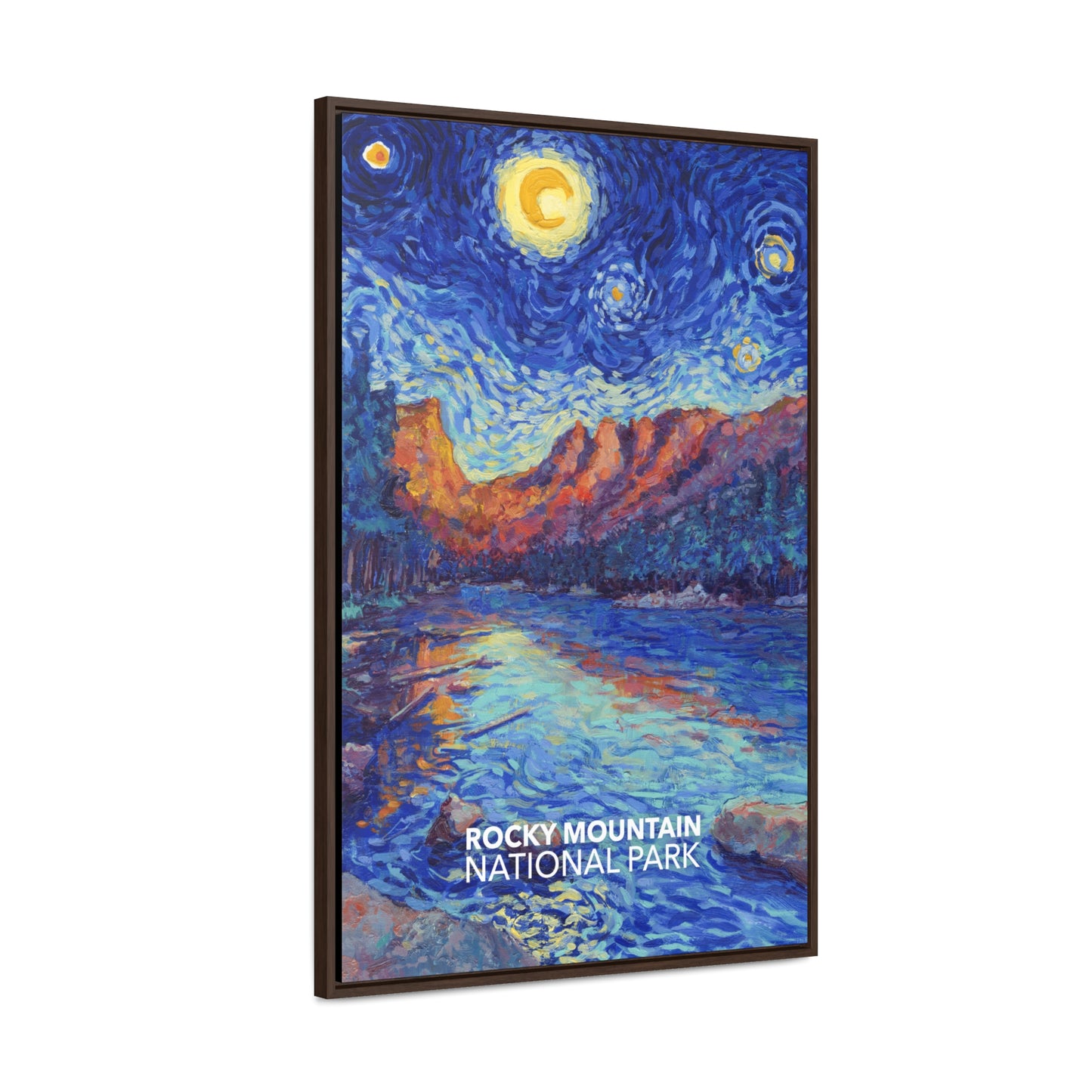 Rocky Mountain National Park Framed Canvas - The Starry Night