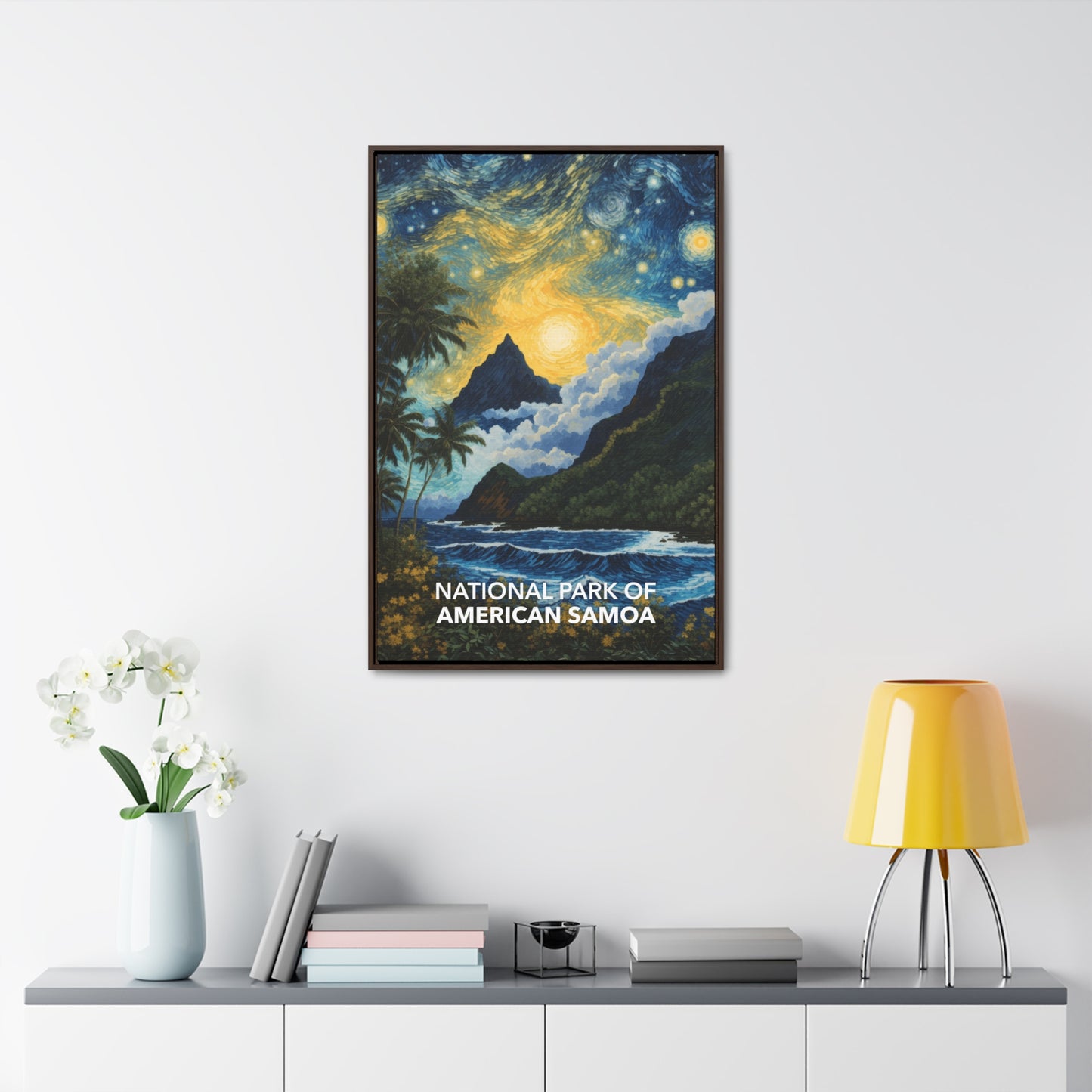 National Park of American Samoa Framed Canvas - The Starry Night