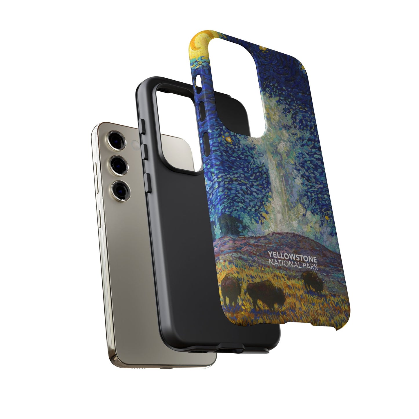 Yellowstone National Park Phone Case - Old Faithful Starry Night