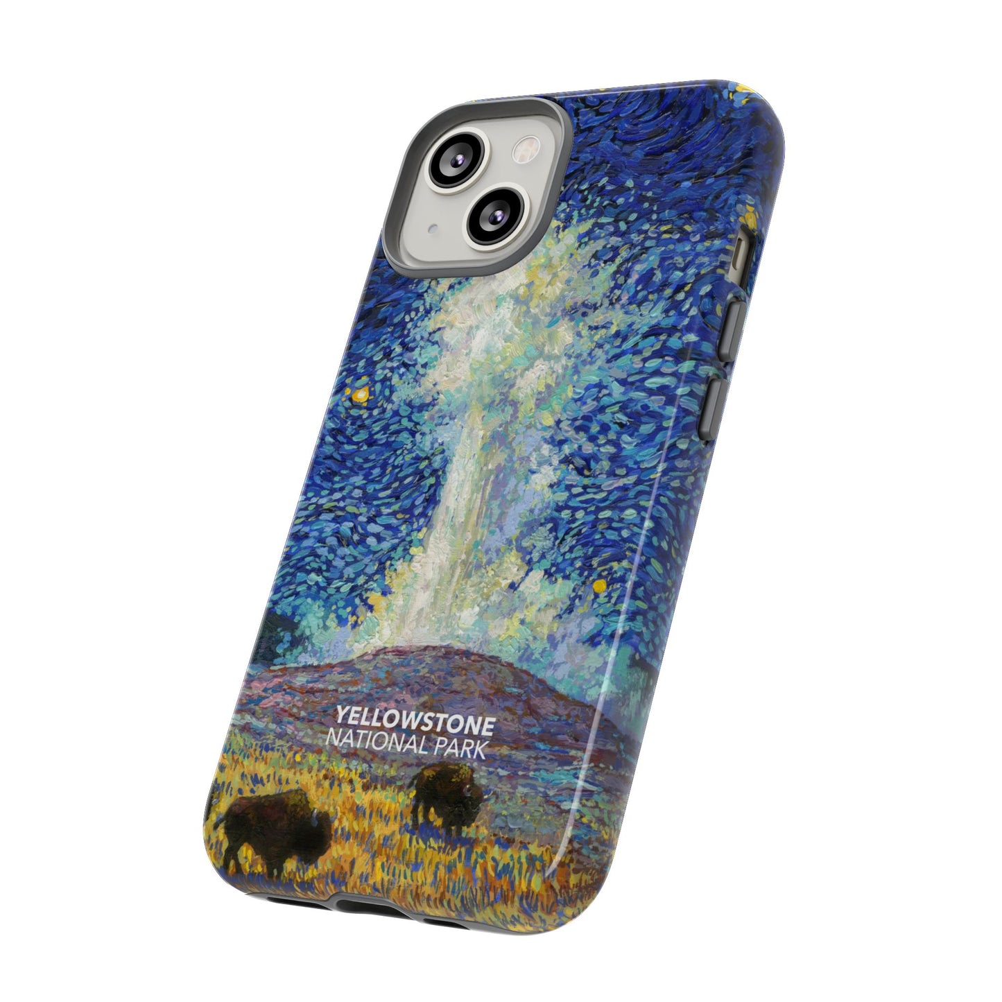 Yellowstone National Park Phone Case - Old Faithful Starry Night