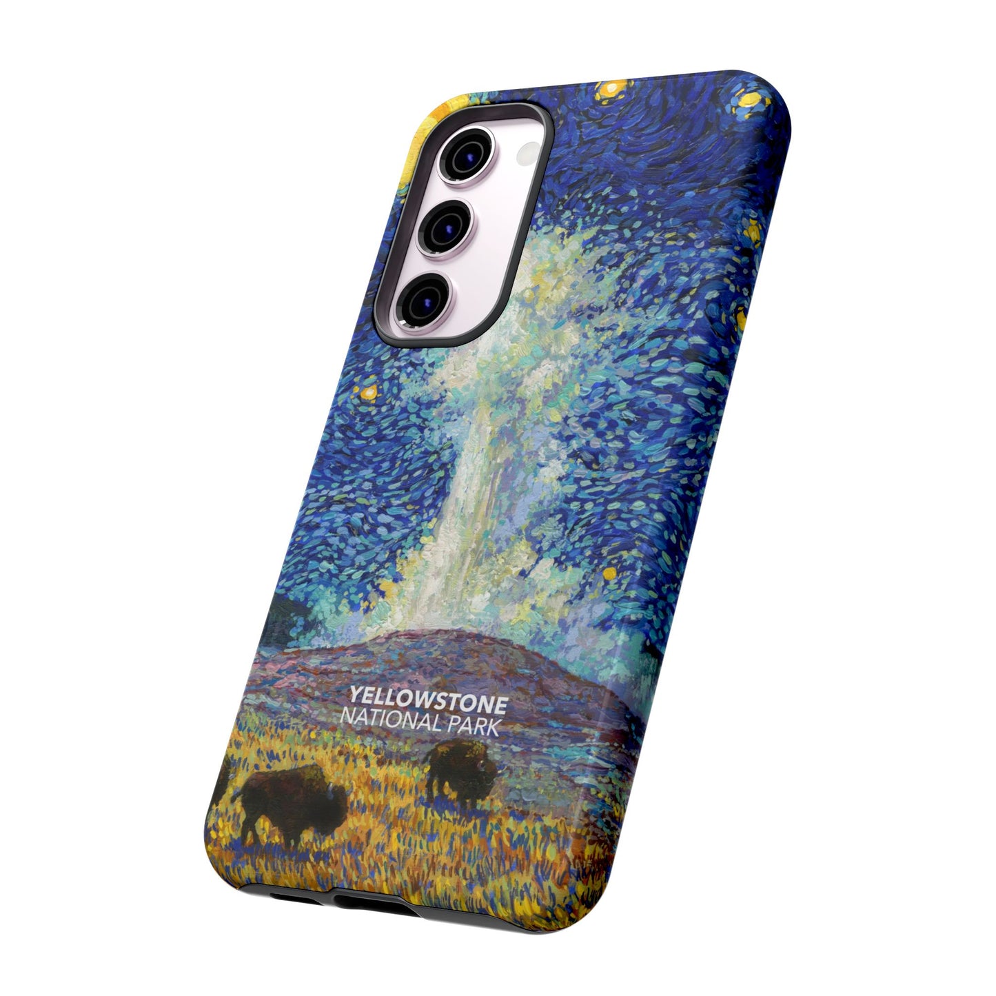 Yellowstone National Park Phone Case - Old Faithful Starry Night