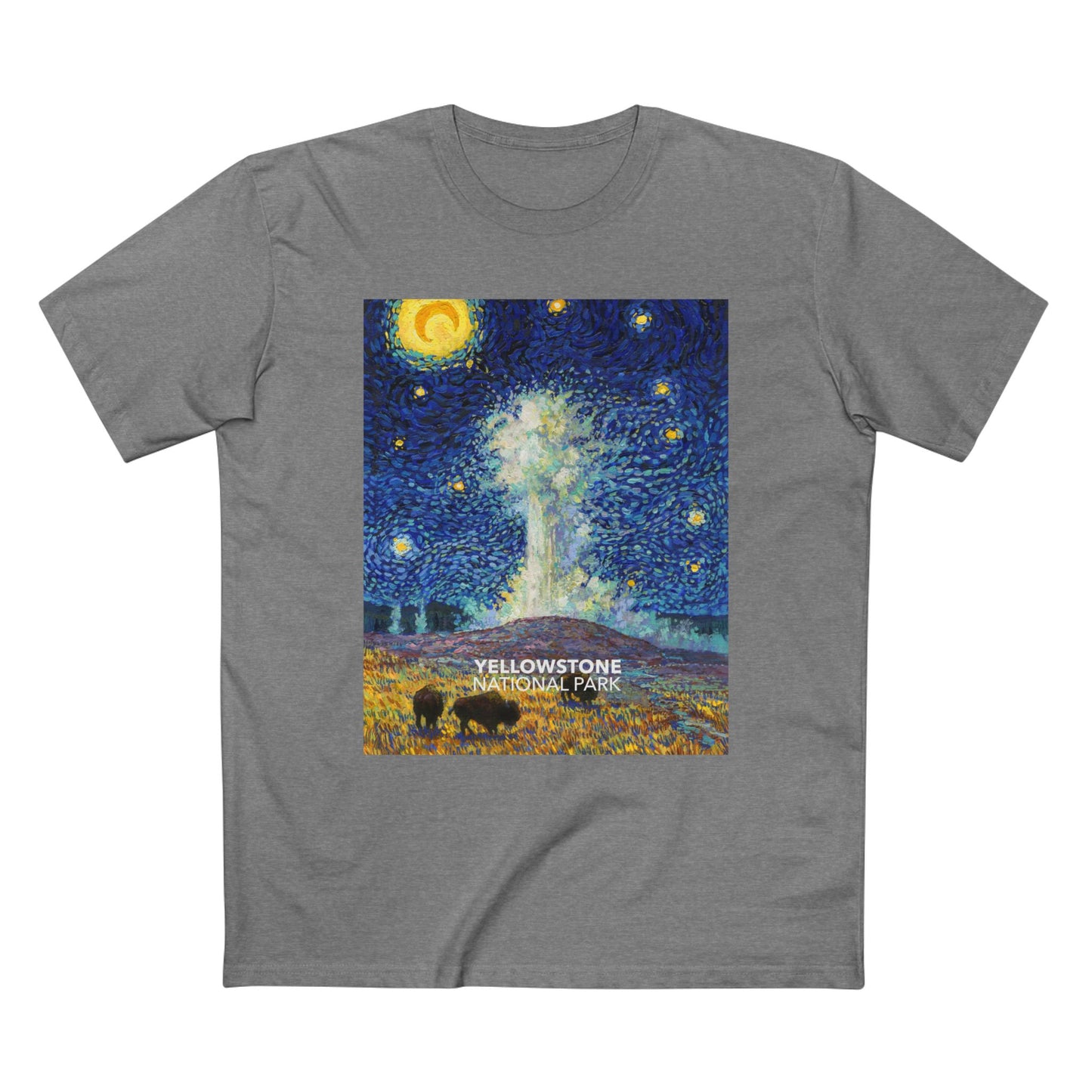 Yellowstone National Park T-Shirt - Old Faithful Starry Night