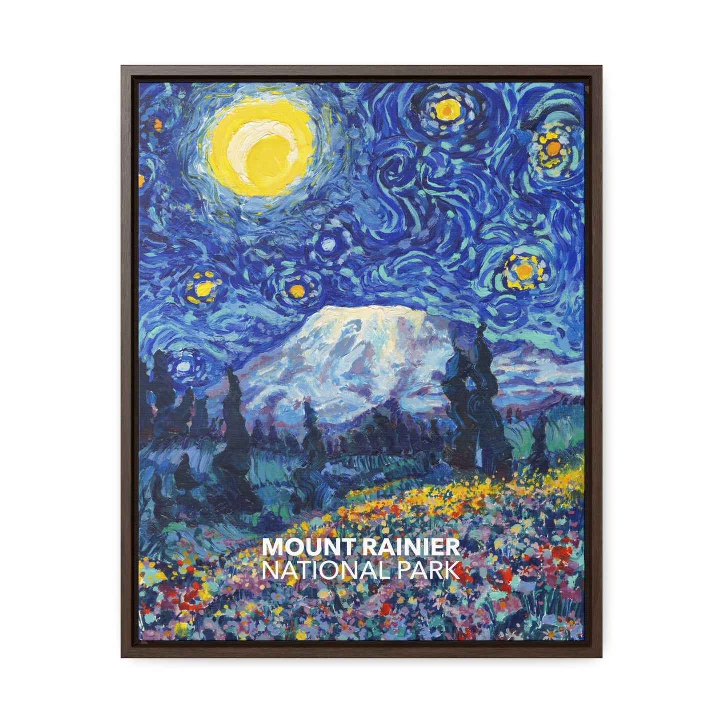 Mount Rainier National Park Framed Canvas - The Starry Night