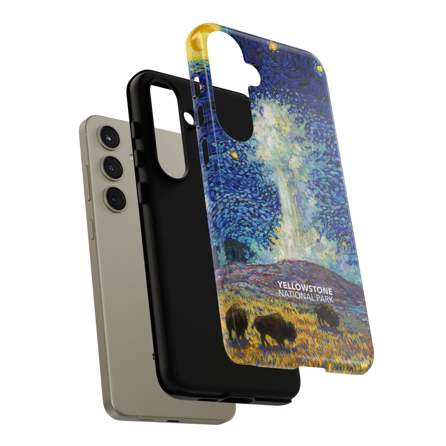 Yellowstone National Park Phone Case - Old Faithful Starry Night