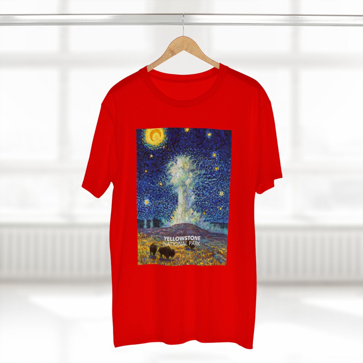 Yellowstone National Park T-Shirt - Old Faithful Starry Night