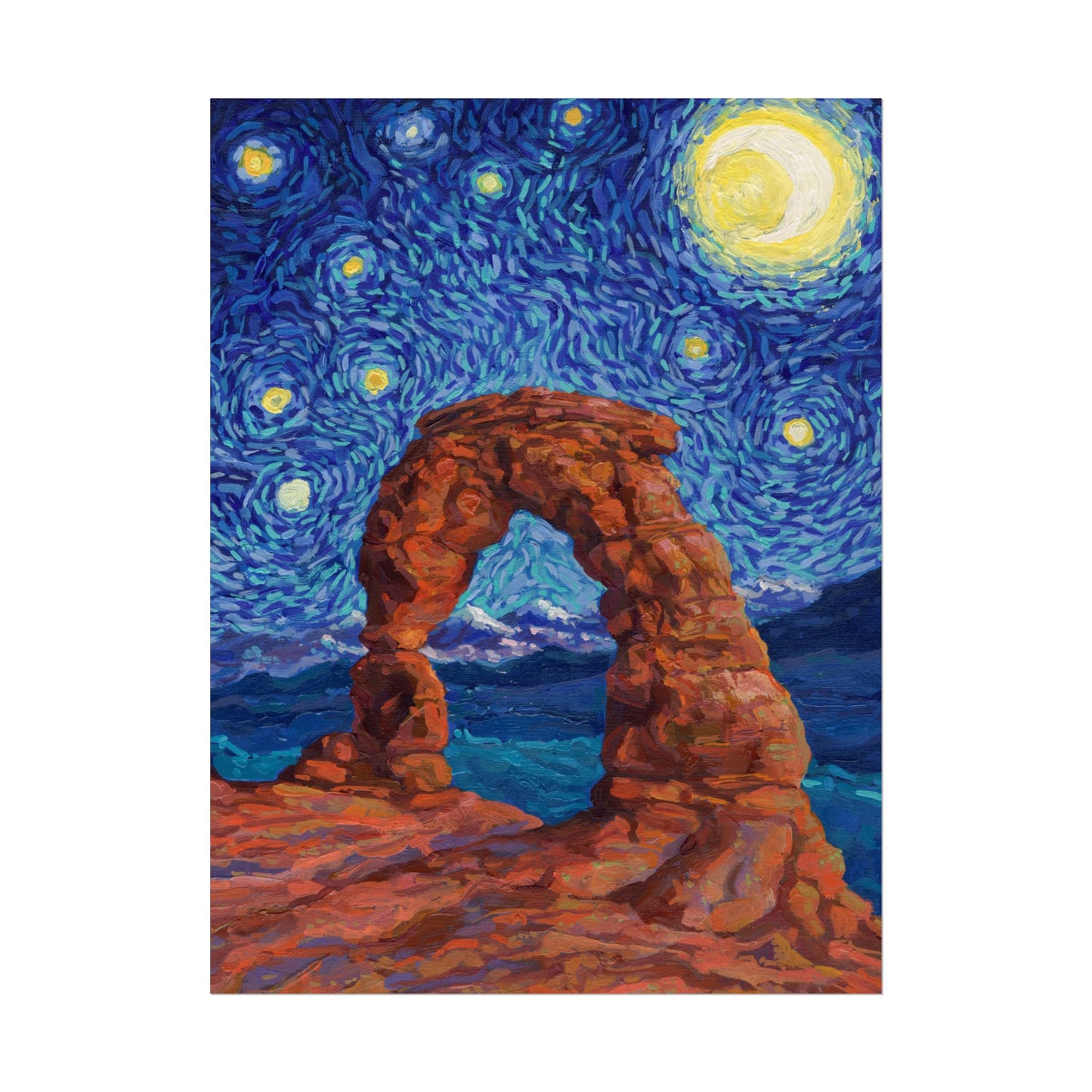 Arches National Park Starry Night Poster - Premium Textured Paper