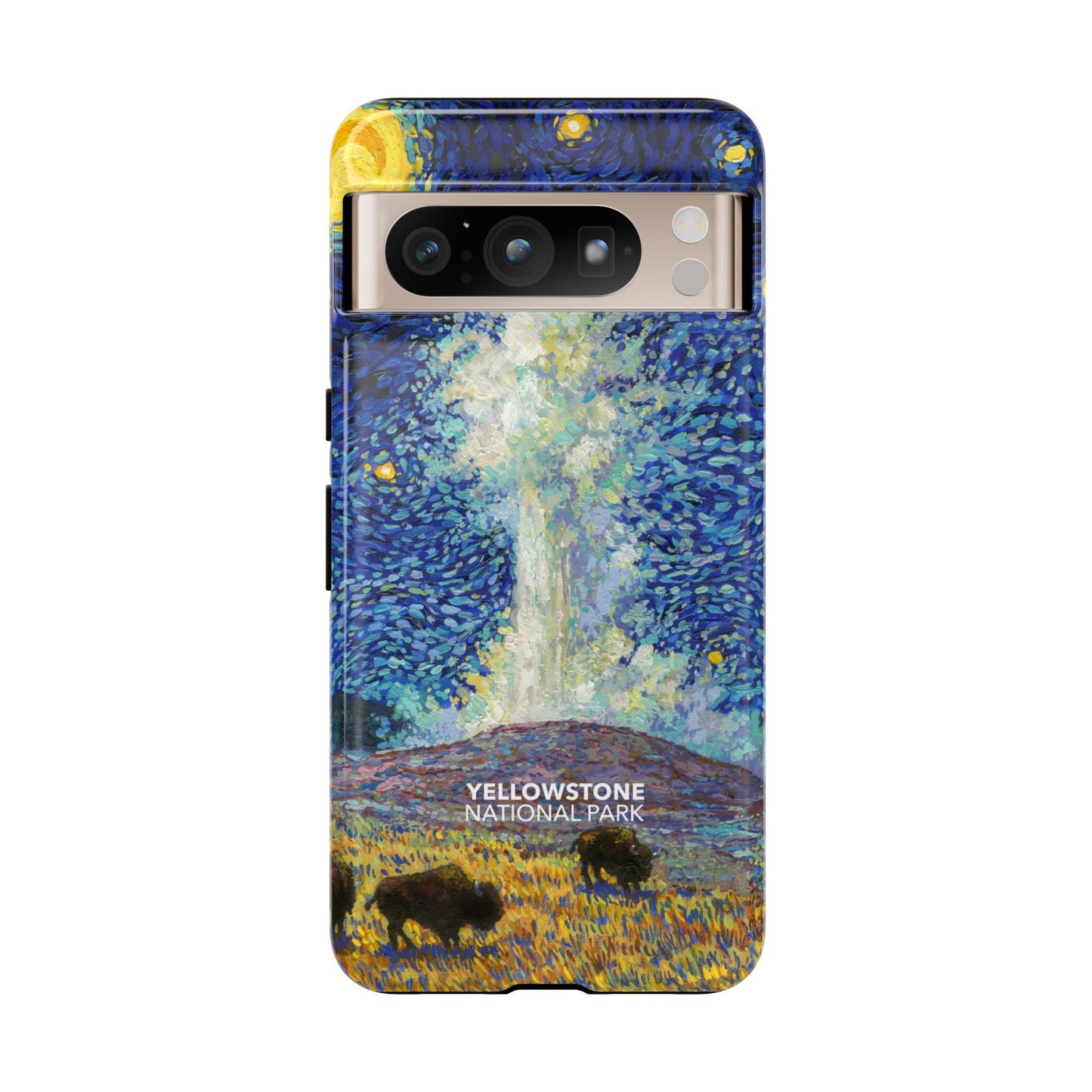 Yellowstone National Park Phone Case - Old Faithful Starry Night