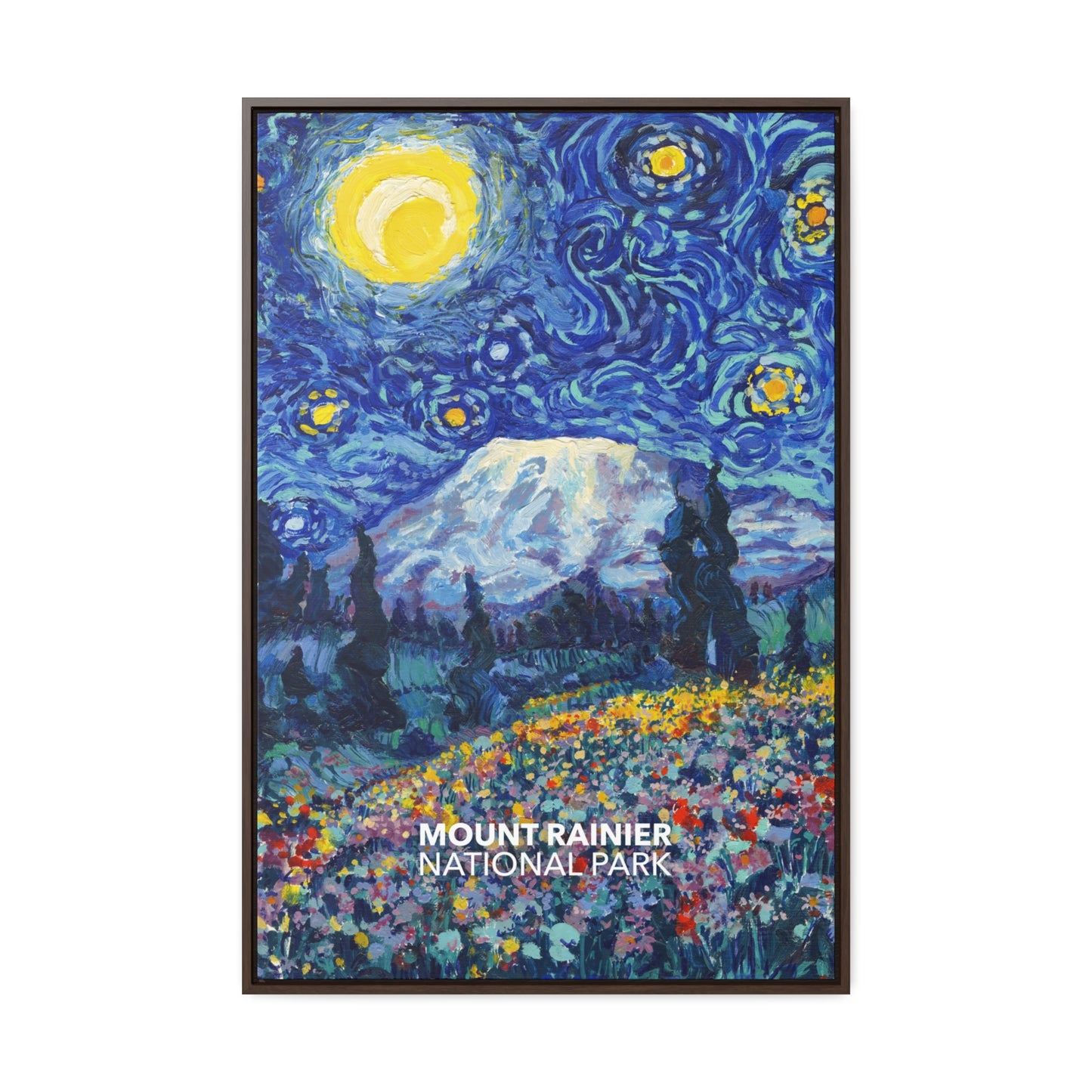 Mount Rainier National Park Framed Canvas - The Starry Night