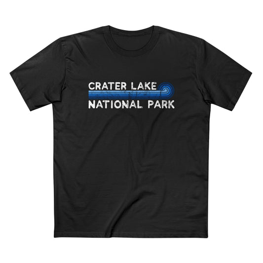 Crater Lake National Park T-Shirt - Blue Vintage Stretched Sunrise