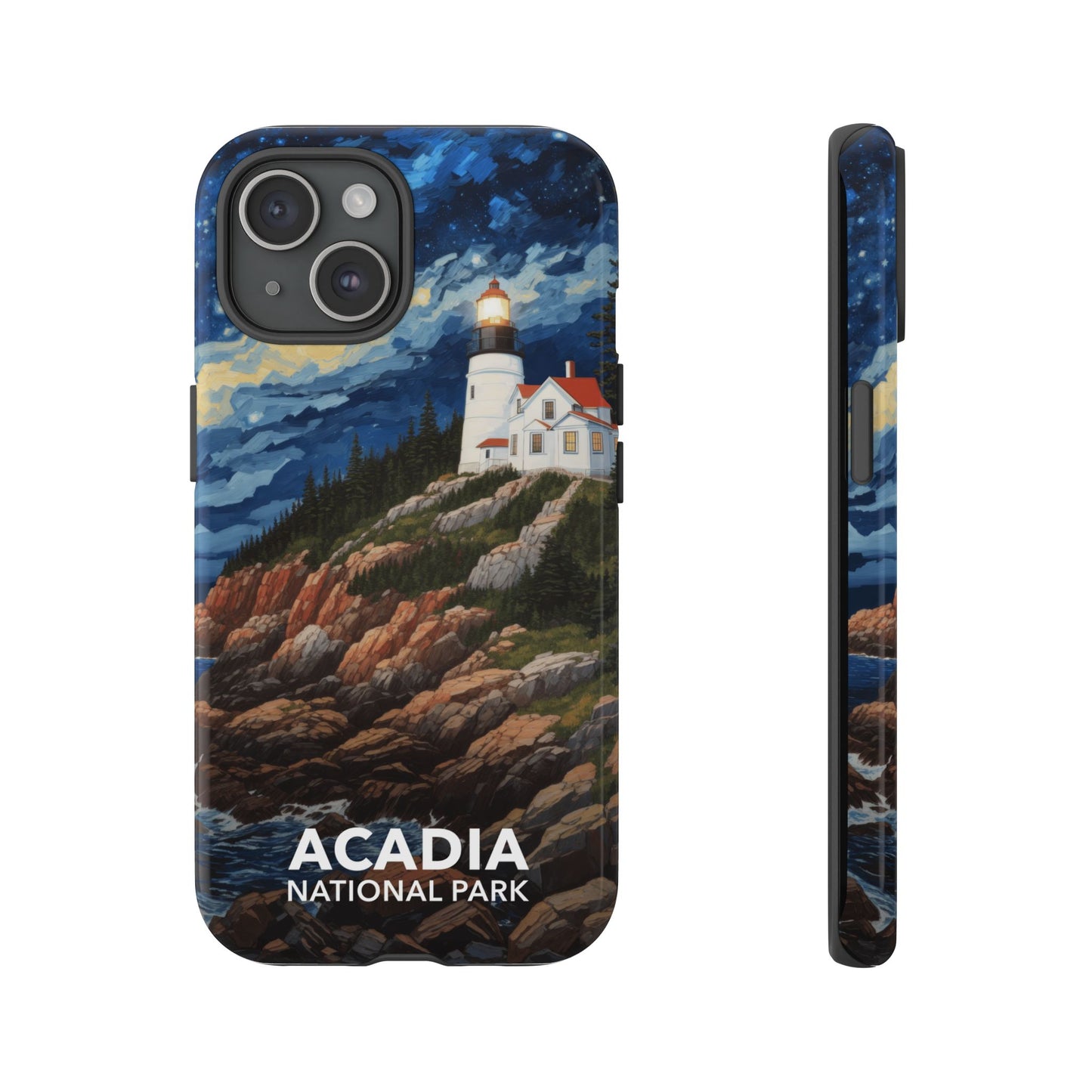 Acadia National Park Phone Case - Starry Night Lighthouse