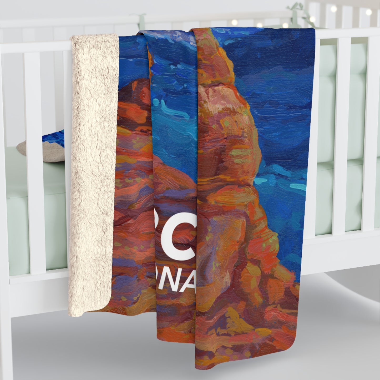 Arches National Park Sherpa Blanket - The Starry Night