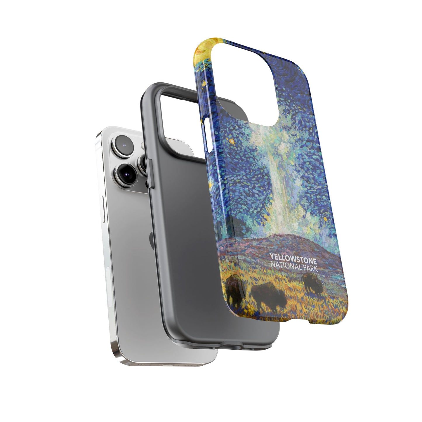 Yellowstone National Park Phone Case - Old Faithful Starry Night