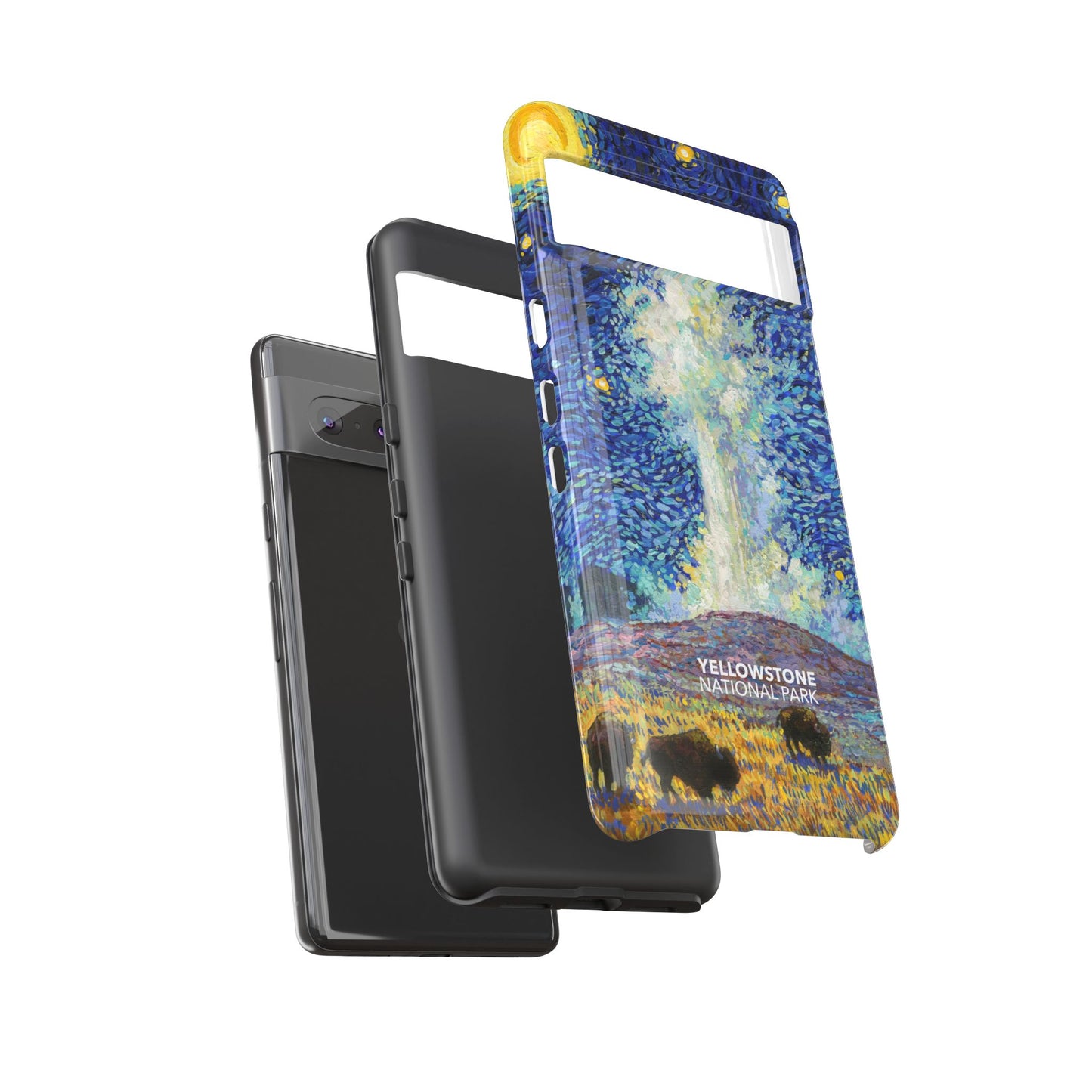 Yellowstone National Park Phone Case - Old Faithful Starry Night