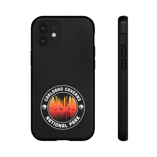 Carlsbad Caverns National Park Phone Case - Orange Round Emblem Design