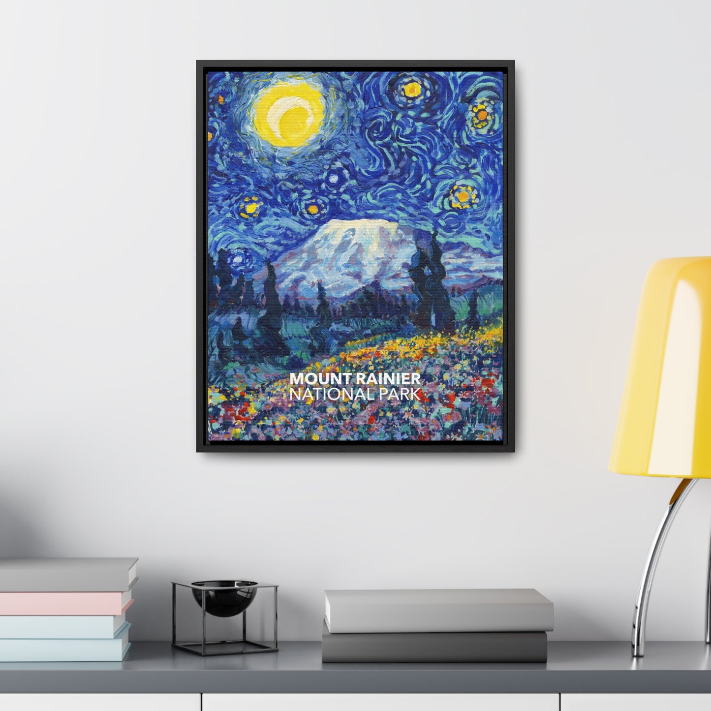 Mount Rainier National Park Framed Canvas - The Starry Night